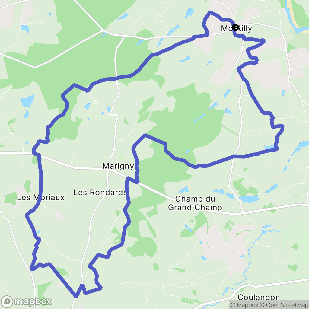 Montilly : carte du parcours de randonnée - France