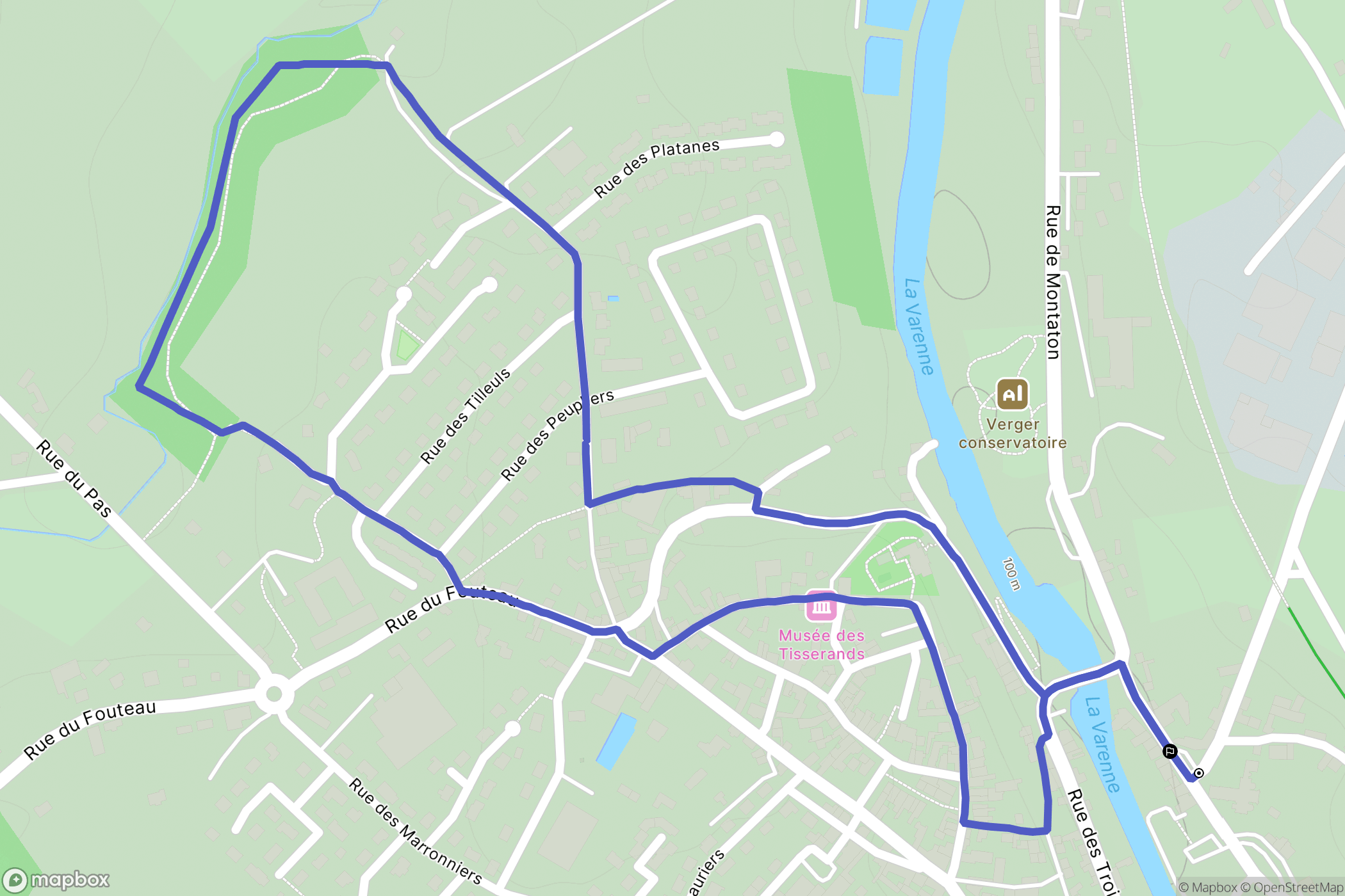 Ambrières-les-Vallées : carte du parcours de randonnée - France