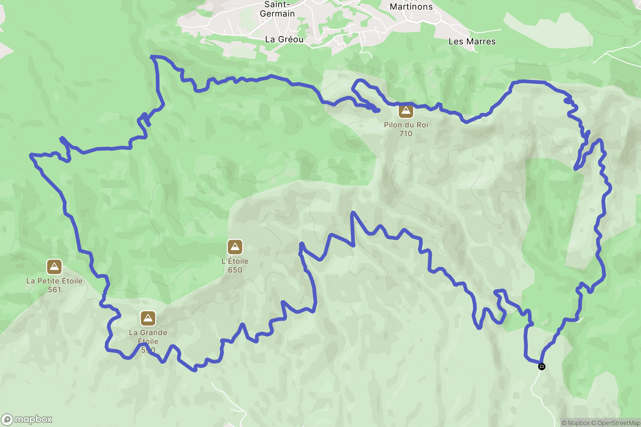 Allauch : carte du parcours de randonnée - France