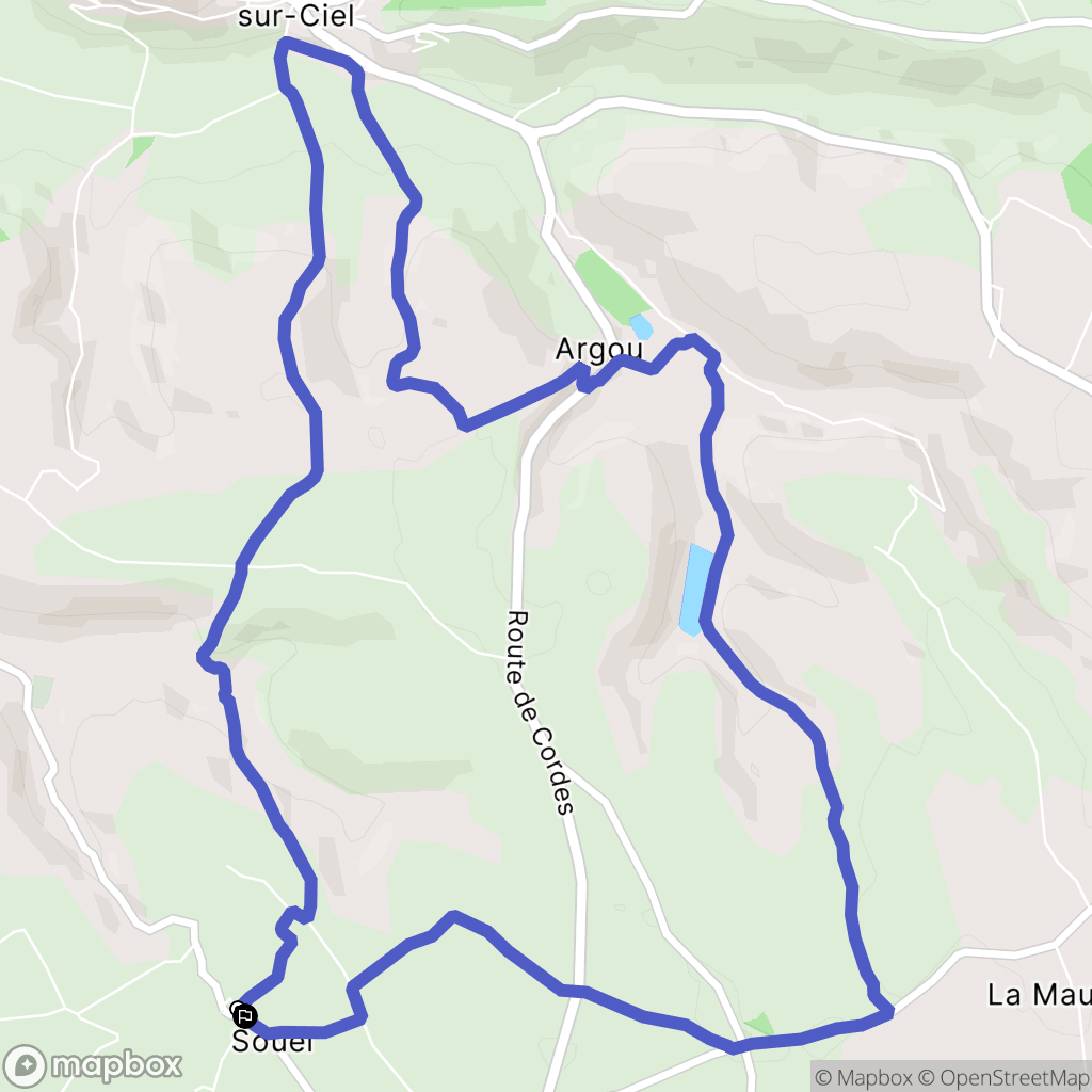 Souel : carte du parcours de randonnée - France