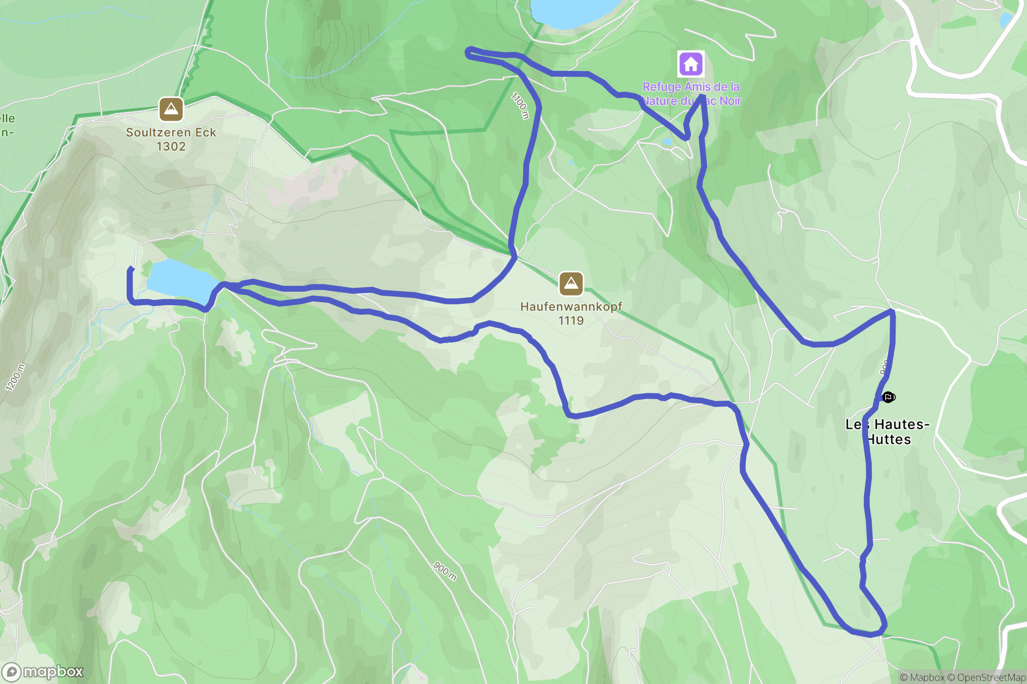 Orbey : carte du parcours de randonnée - France