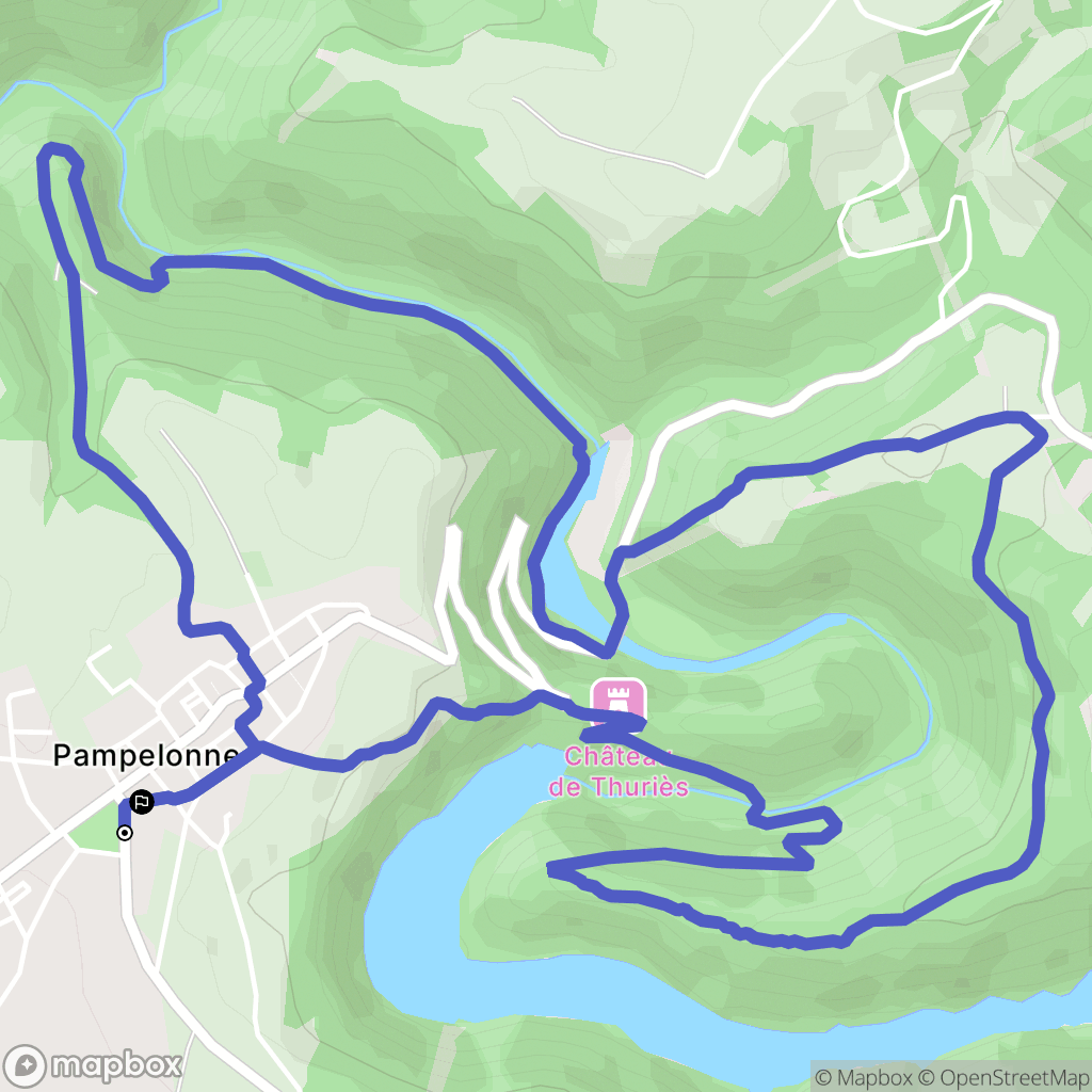 Pampelonne : carte du parcours de randonnée - France
