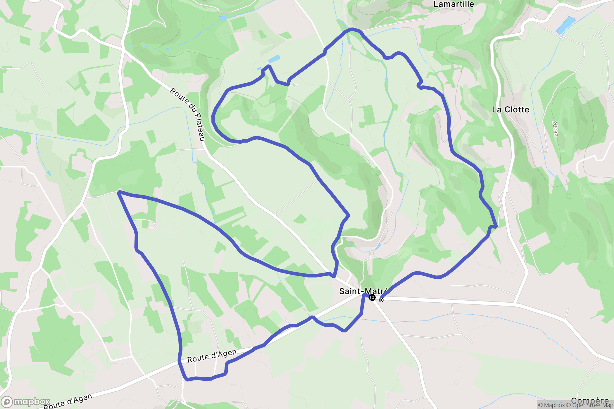 Porte-du-Quercy : carte du parcours de randonnée - France