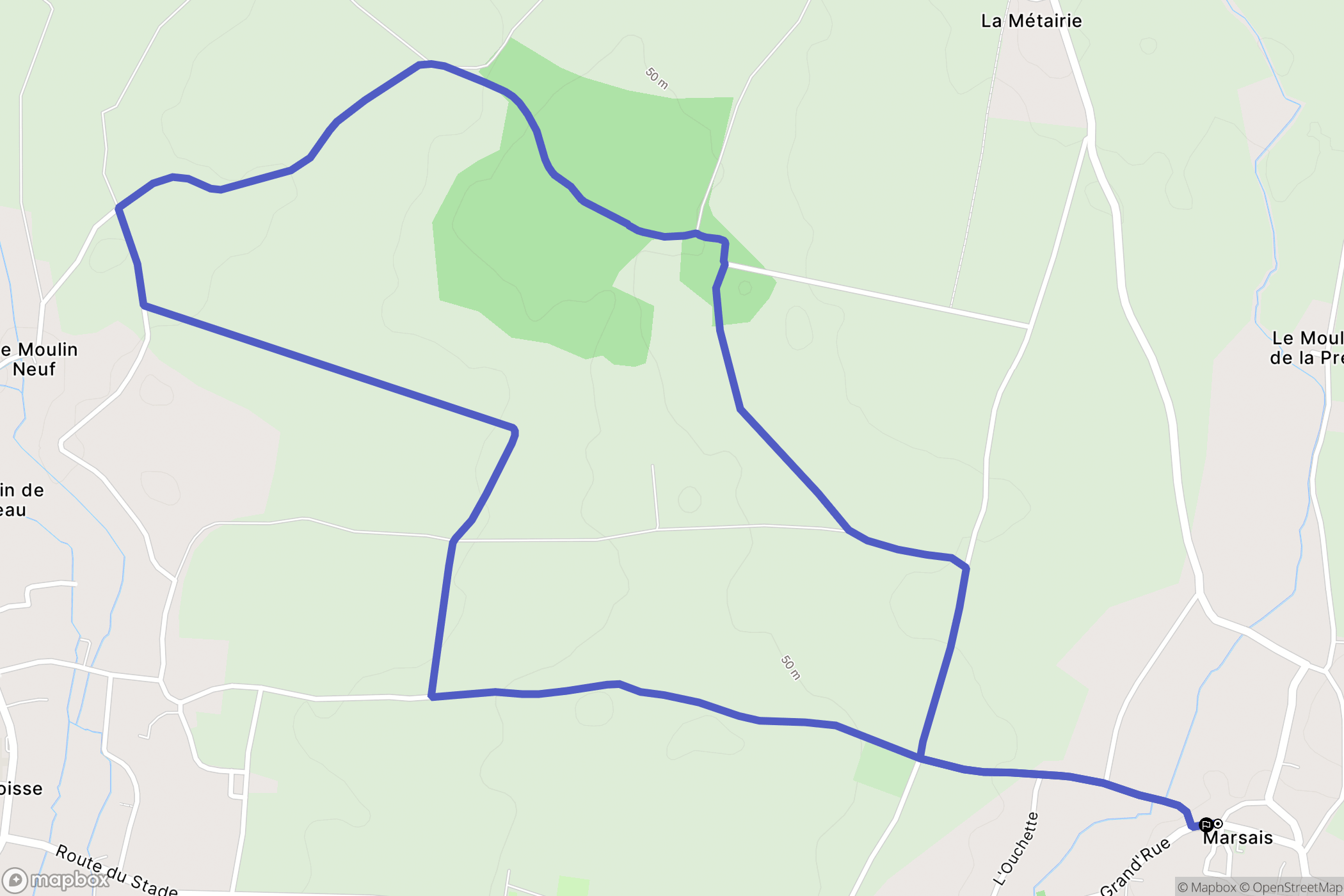 Marsais : carte du parcours de randonnée - France