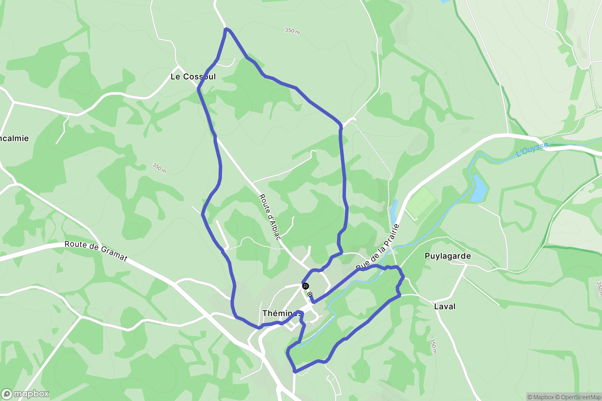 Thémines : carte du parcours de randonnée - France