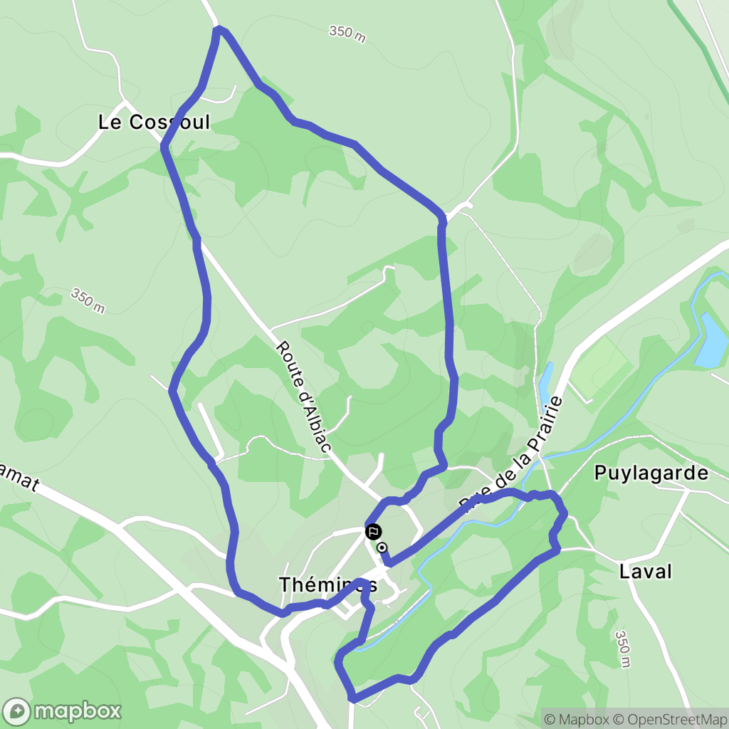 Thémines : carte du parcours de randonnée - France