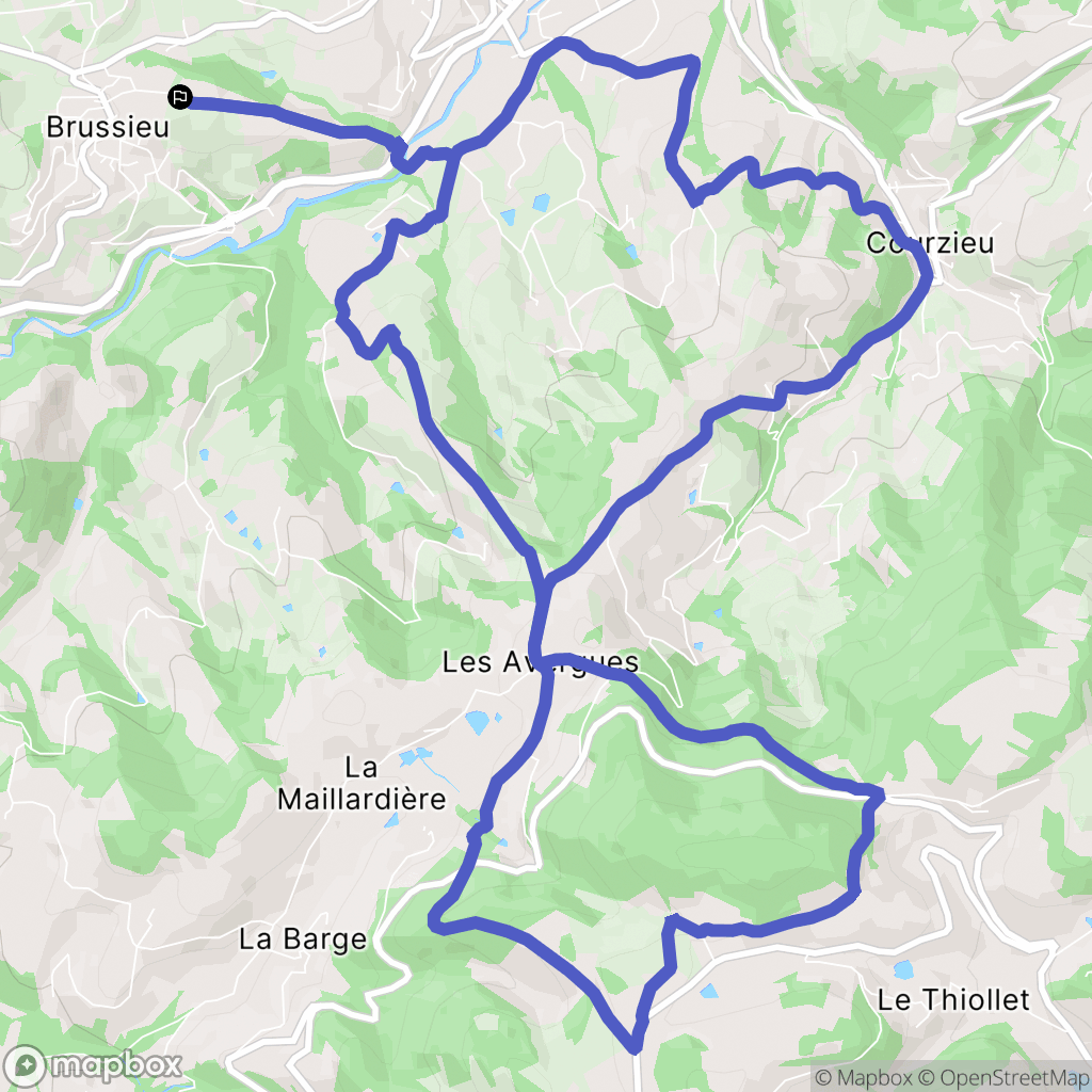 Brussieu : carte du parcours de randonnée - France