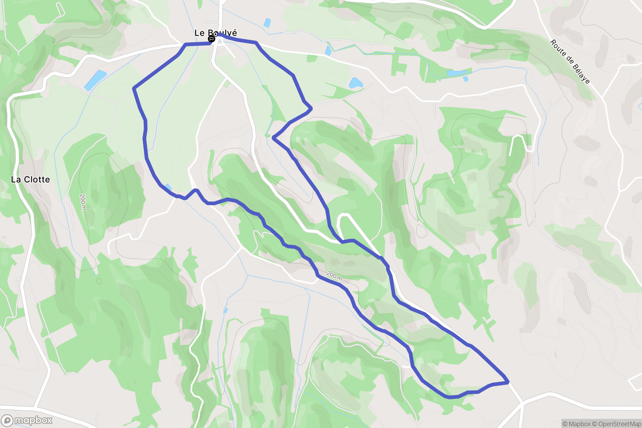 Porte-du-Quercy : carte du parcours de randonnée - France