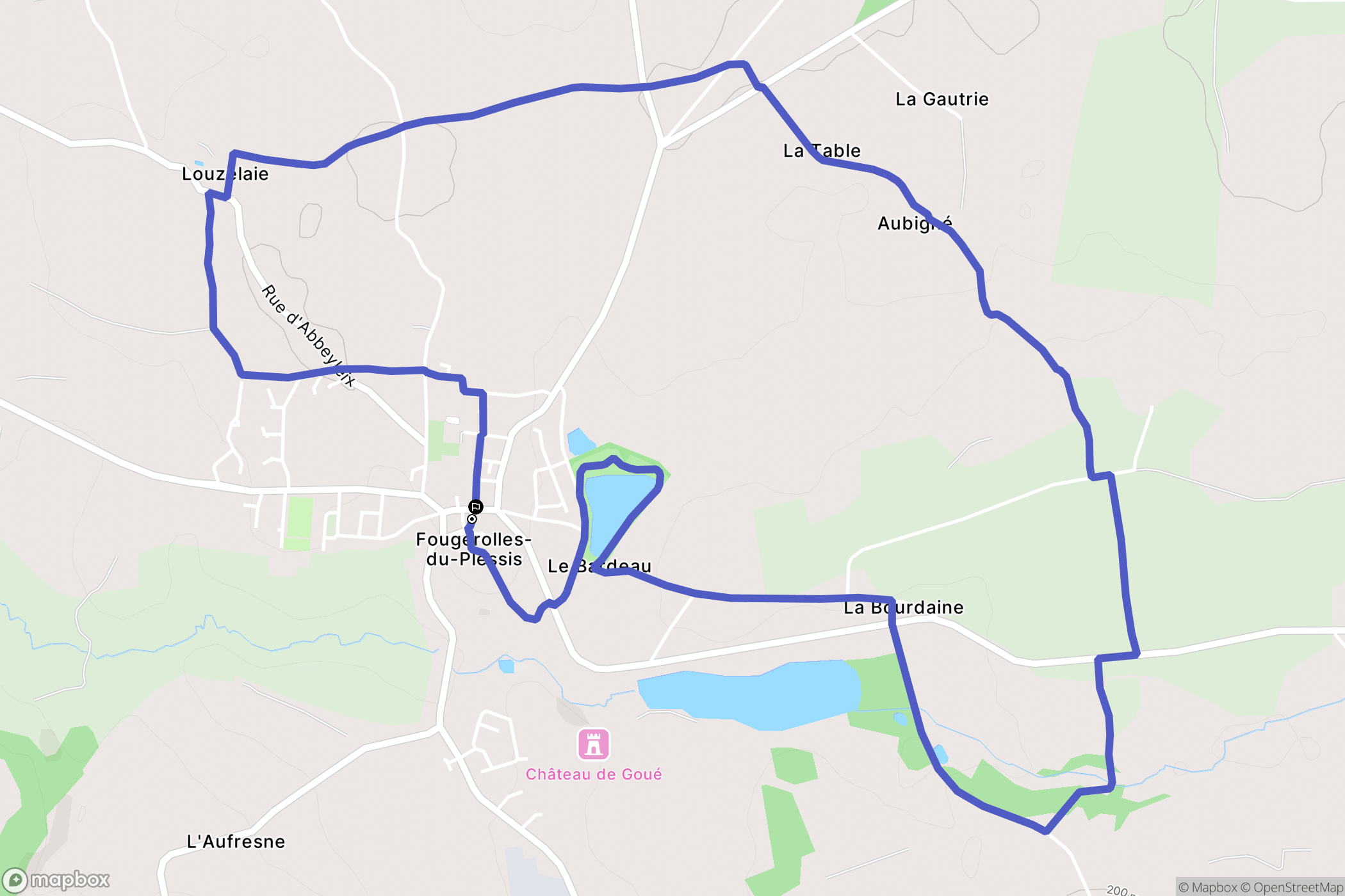 Fougerolles-du-Plessis : carte du parcours de randonnée - France
