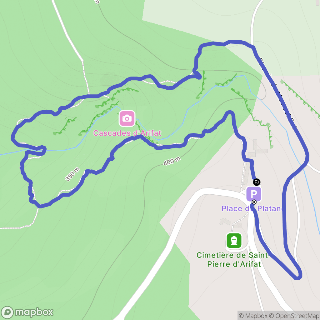 Arifat : carte du parcours de randonnée - France