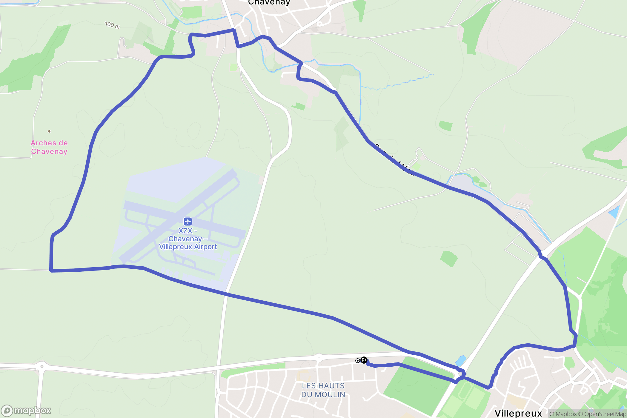 Villepreux : carte du parcours de randonnée - France