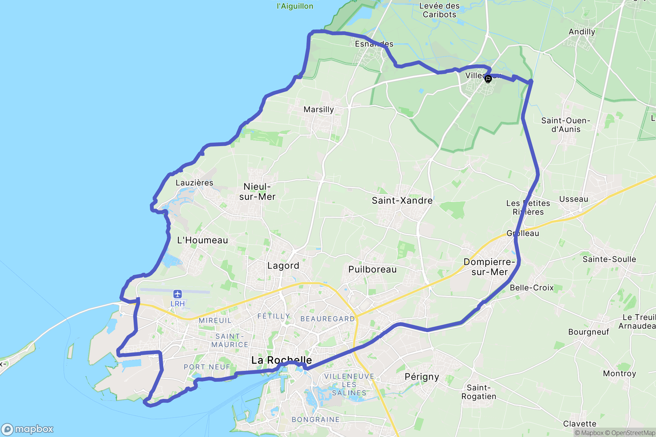 Villedoux : carte du parcours de randonnée - France