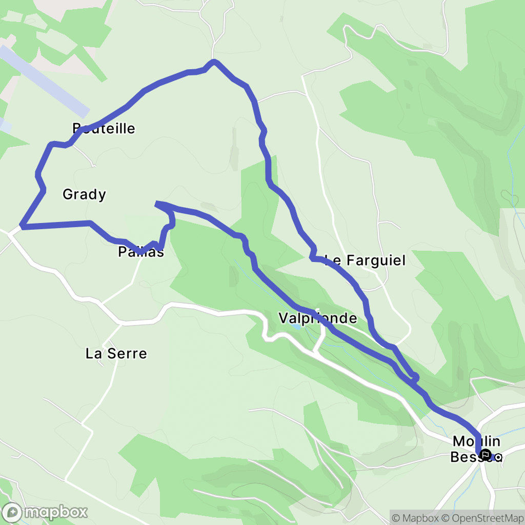 Montcuq-en-Quercy-Blanc : carte du parcours de randonnée - France