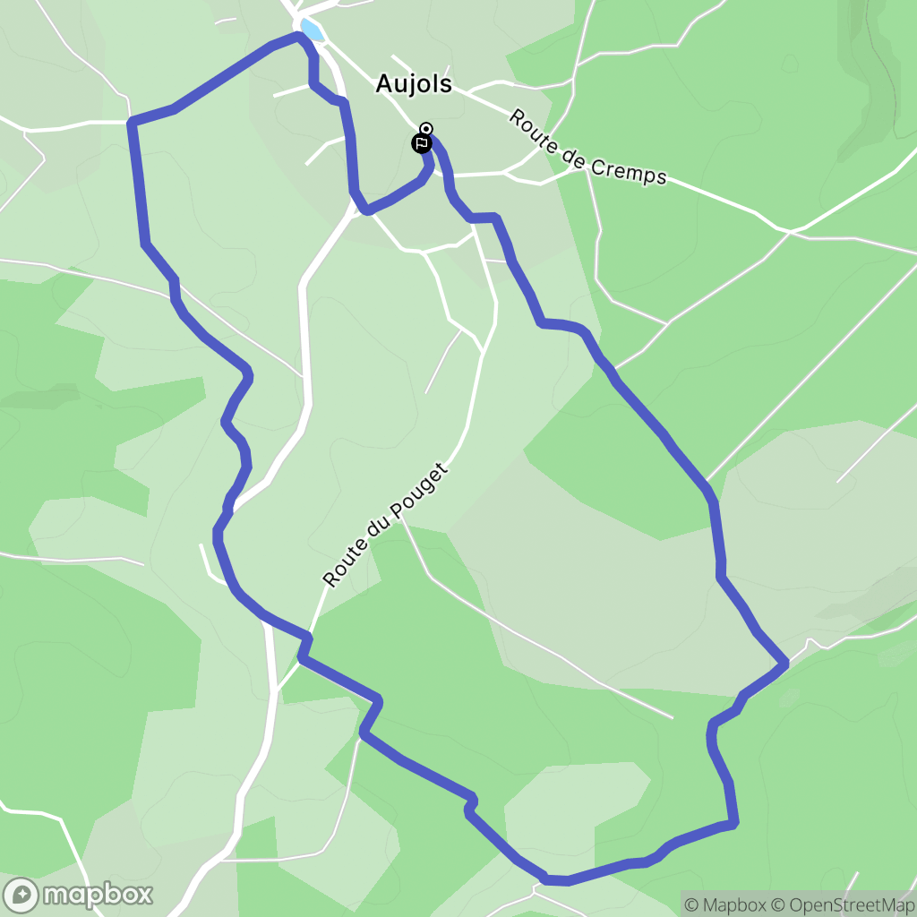 Aujols : carte du parcours de randonnée - France