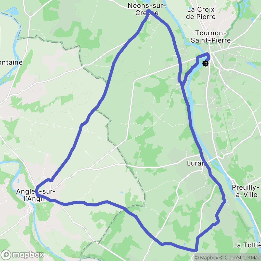 Tournon-Saint-Martin : carte du parcours de randonnée - France