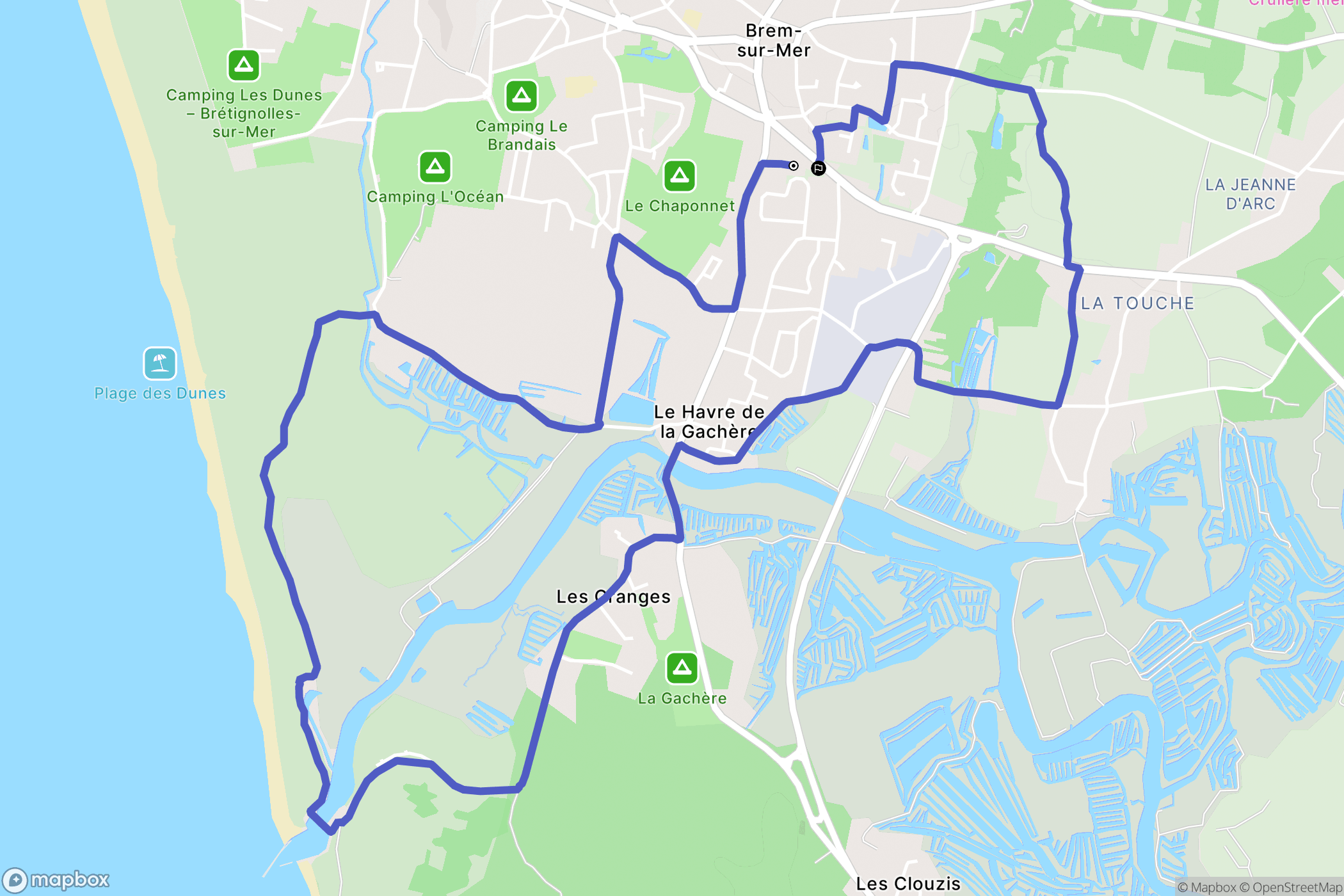 Brem-sur-Mer : carte du parcours de randonnée - France