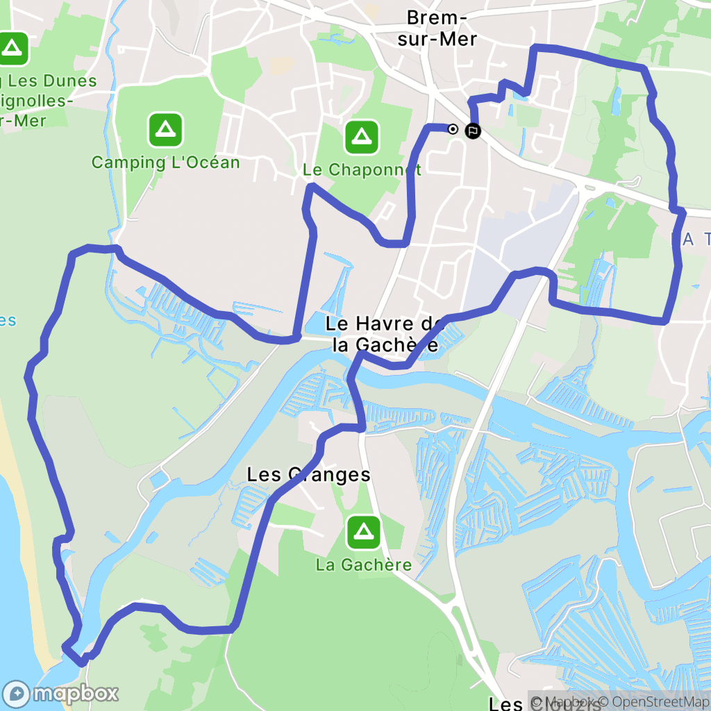 Brem-sur-Mer : carte du parcours de randonnée - France