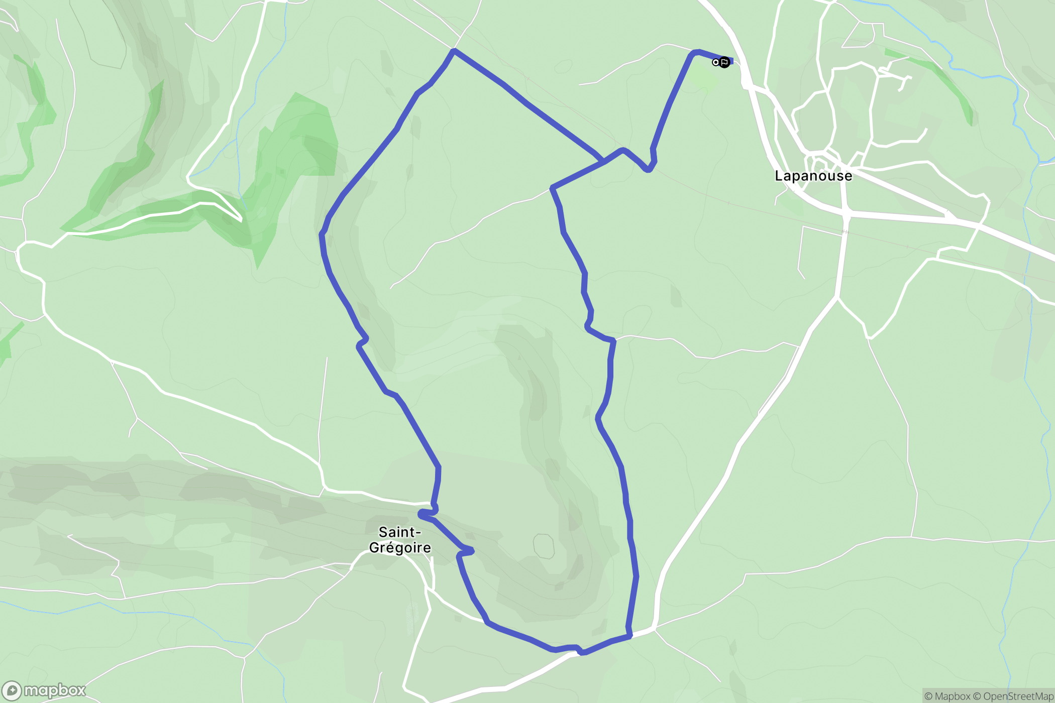 Sévérac-d'Aveyron : carte du parcours de randonnée - France