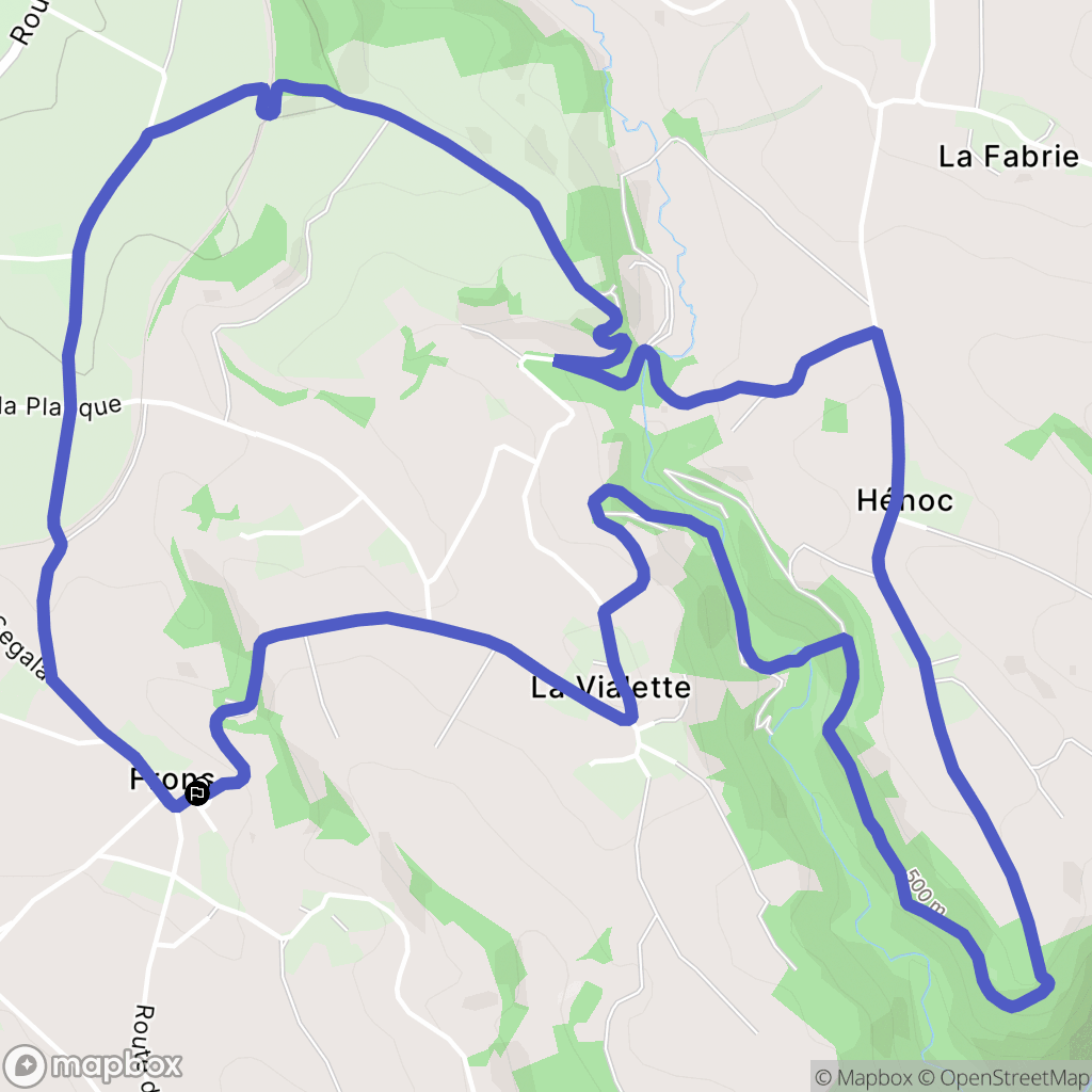 Camjac : carte du parcours de randonnée - France