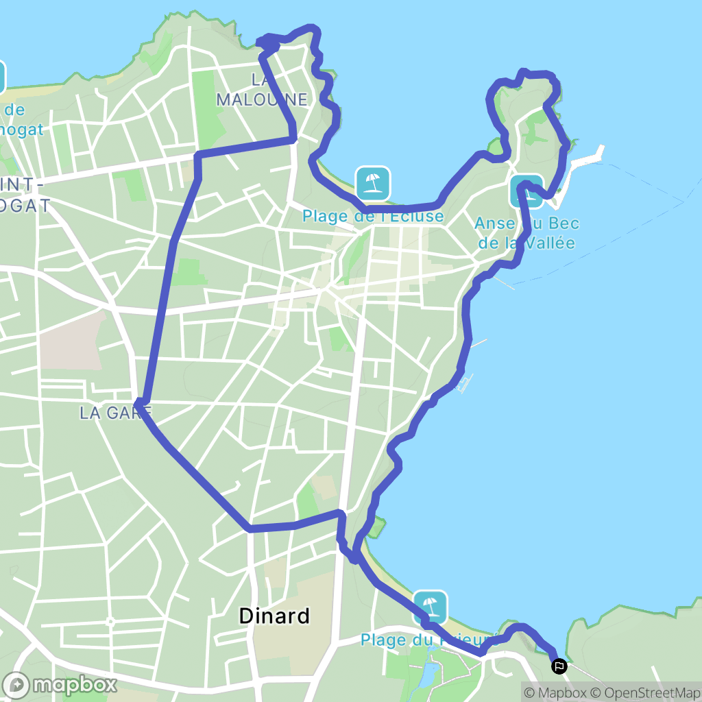 Dinard : carte du parcours de randonnée - France