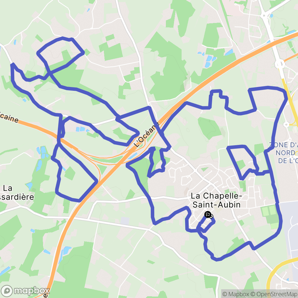 La Chapelle-Saint-Aubin : carte du parcours de randonnée - France