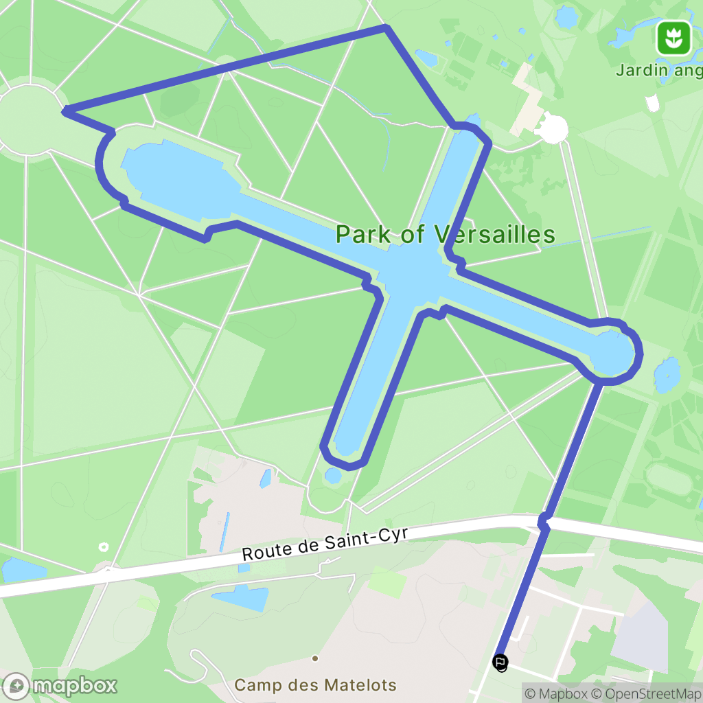 Versailles : carte du parcours de randonnée - France