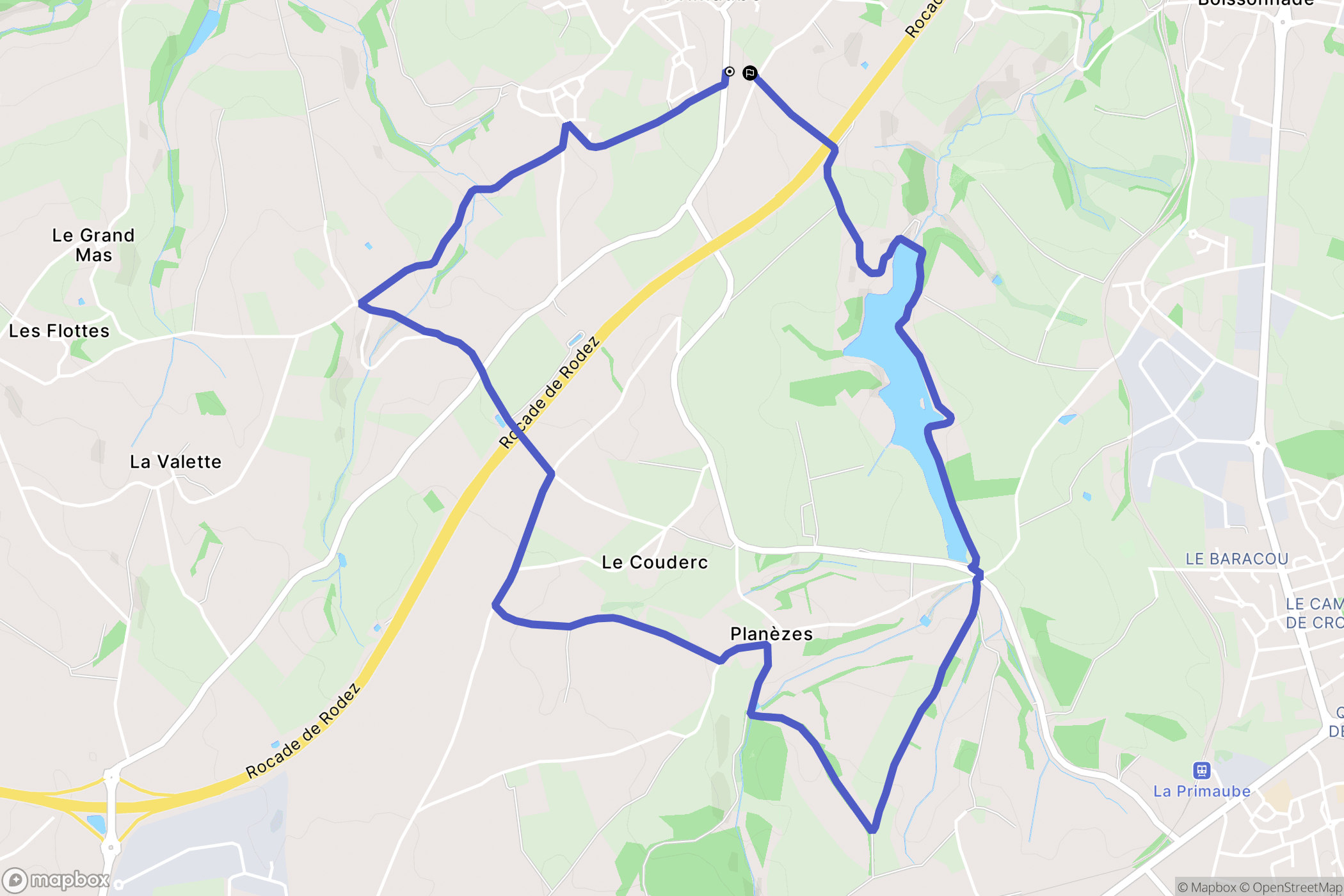Luc-la-Primaube : carte du parcours de randonnée - France