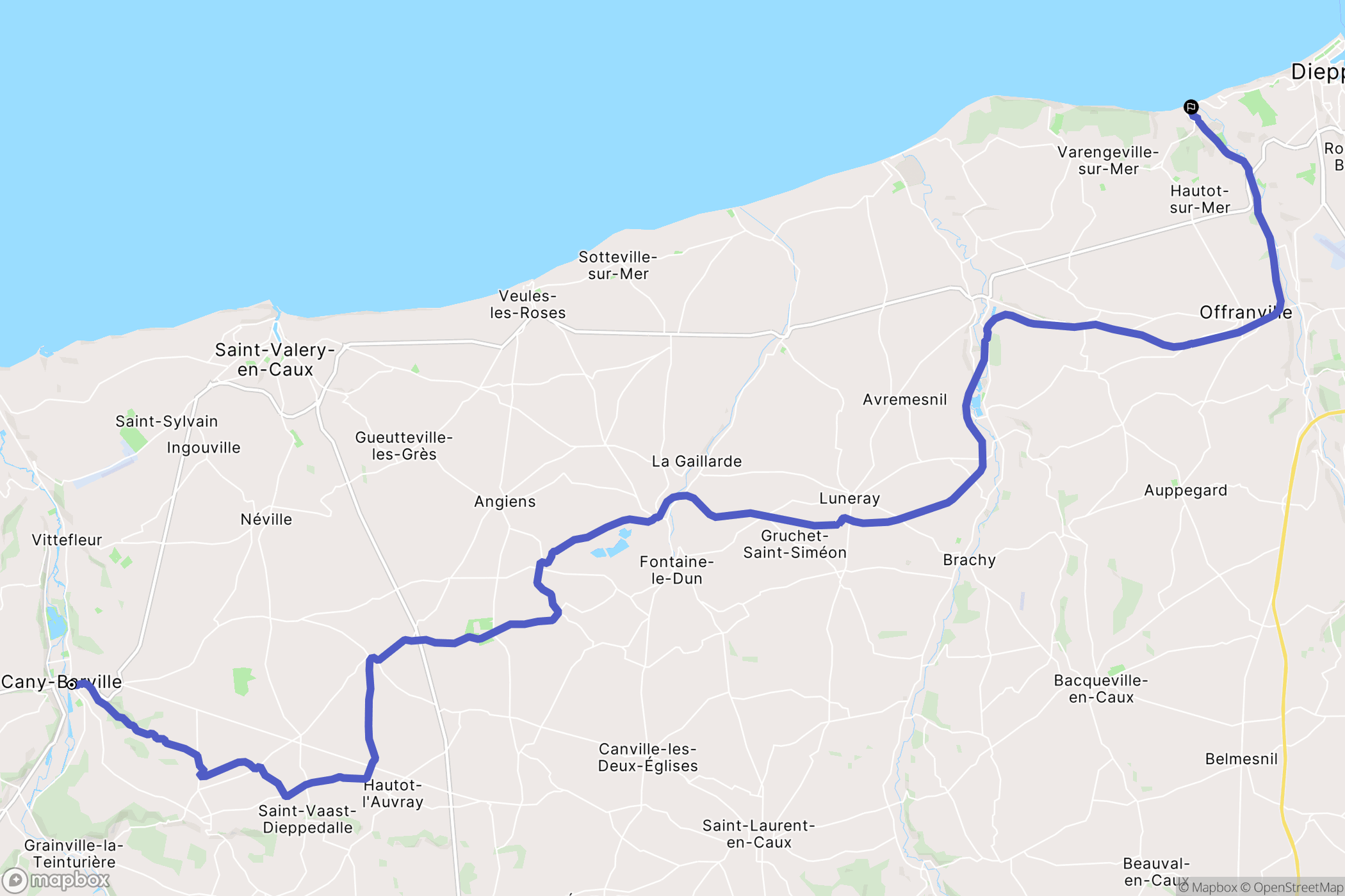 Cany-Barville : carte du parcours de randonnée - France