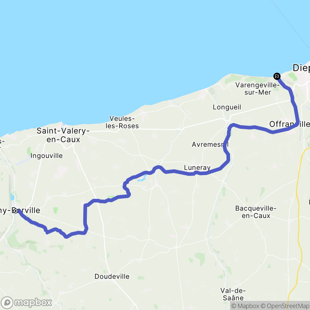 Cany-Barville : carte du parcours de randonnée - France