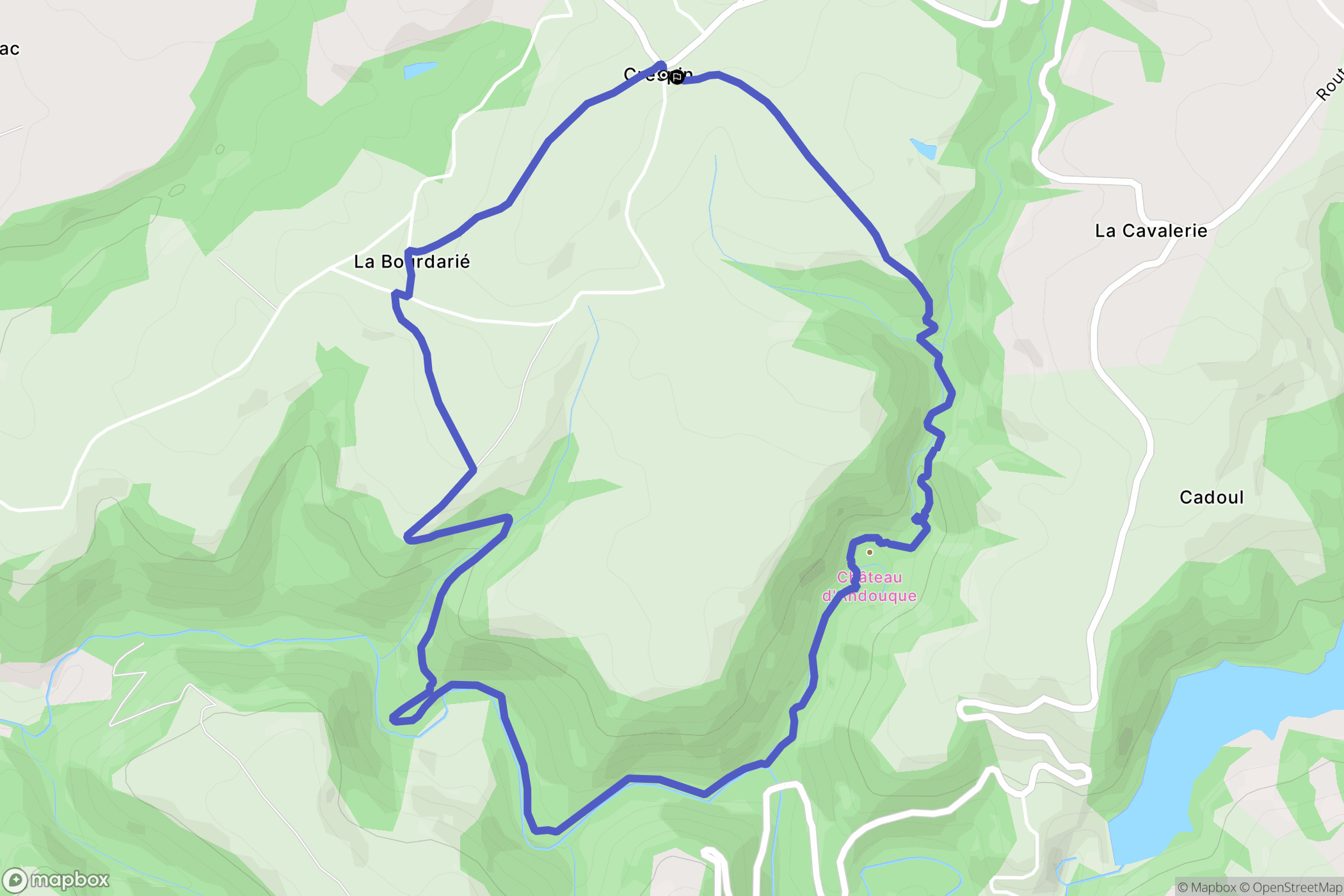 Crespin : carte du parcours de randonnée - France