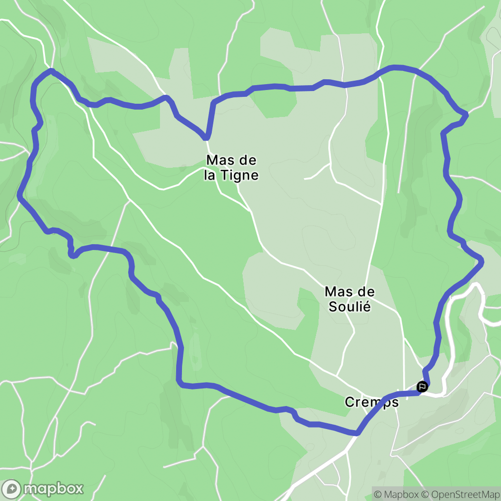 Cremps : carte du parcours de randonnée - France