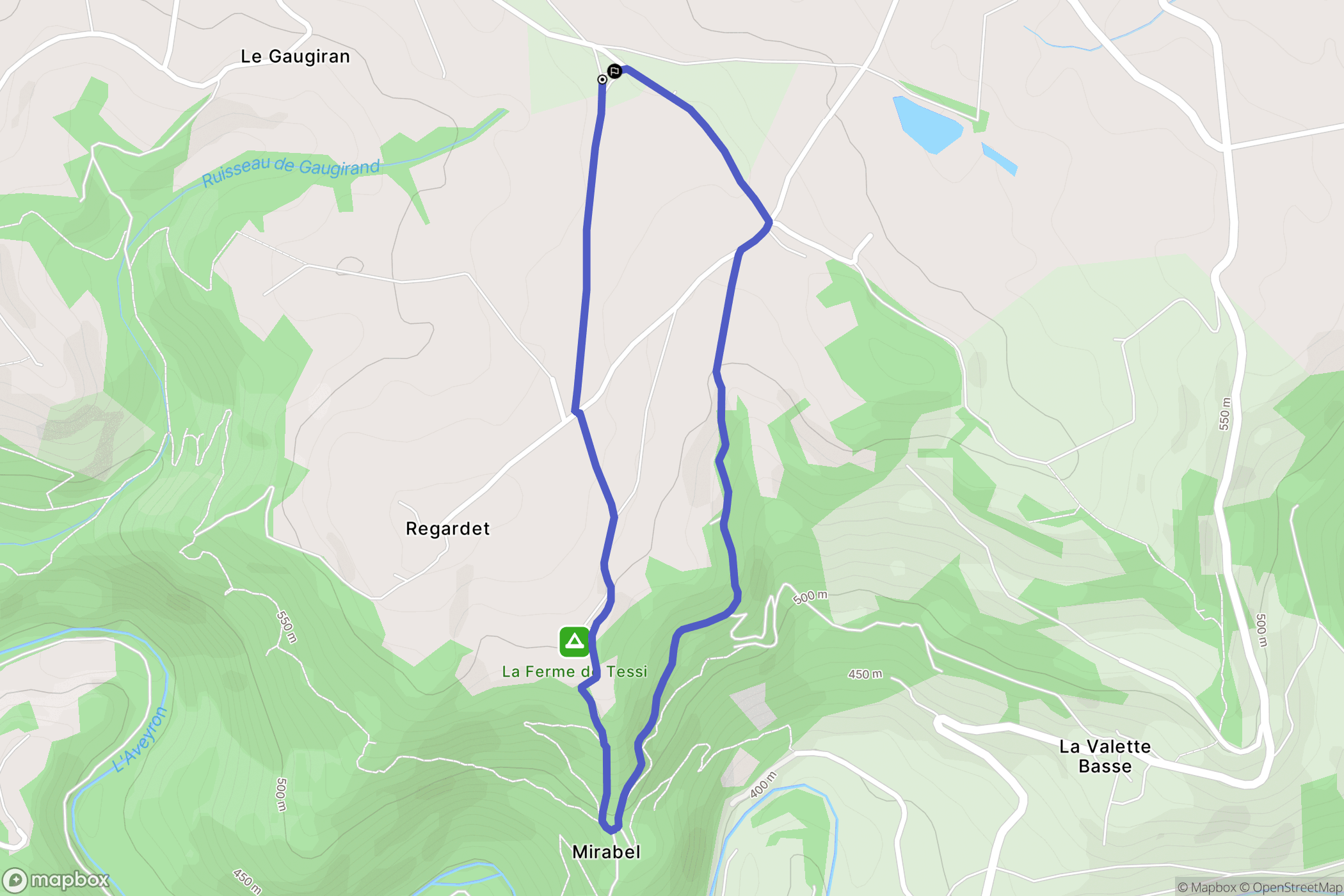 Rignac : carte du parcours de randonnée - France