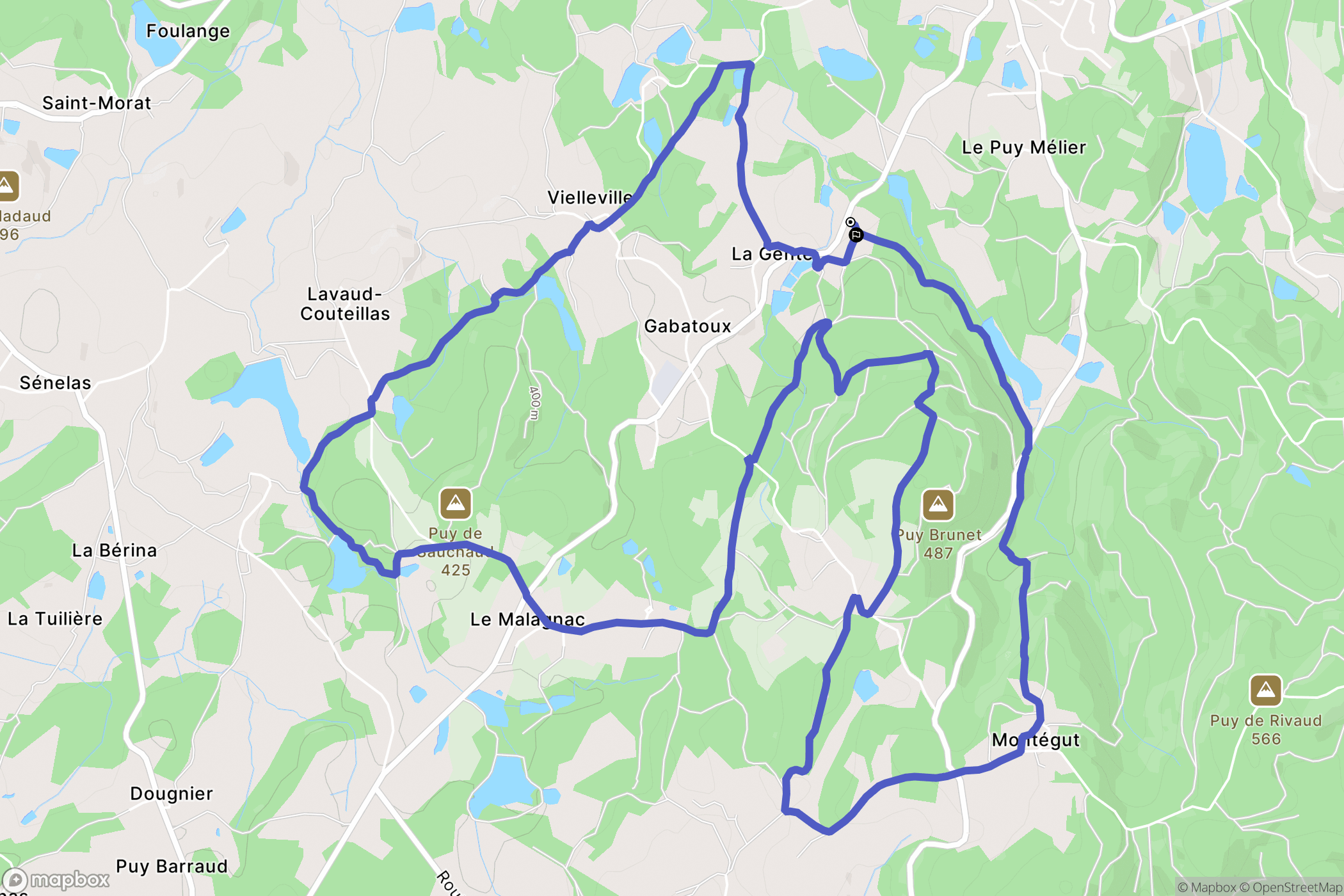 Compreignac : carte du parcours de randonnée - France