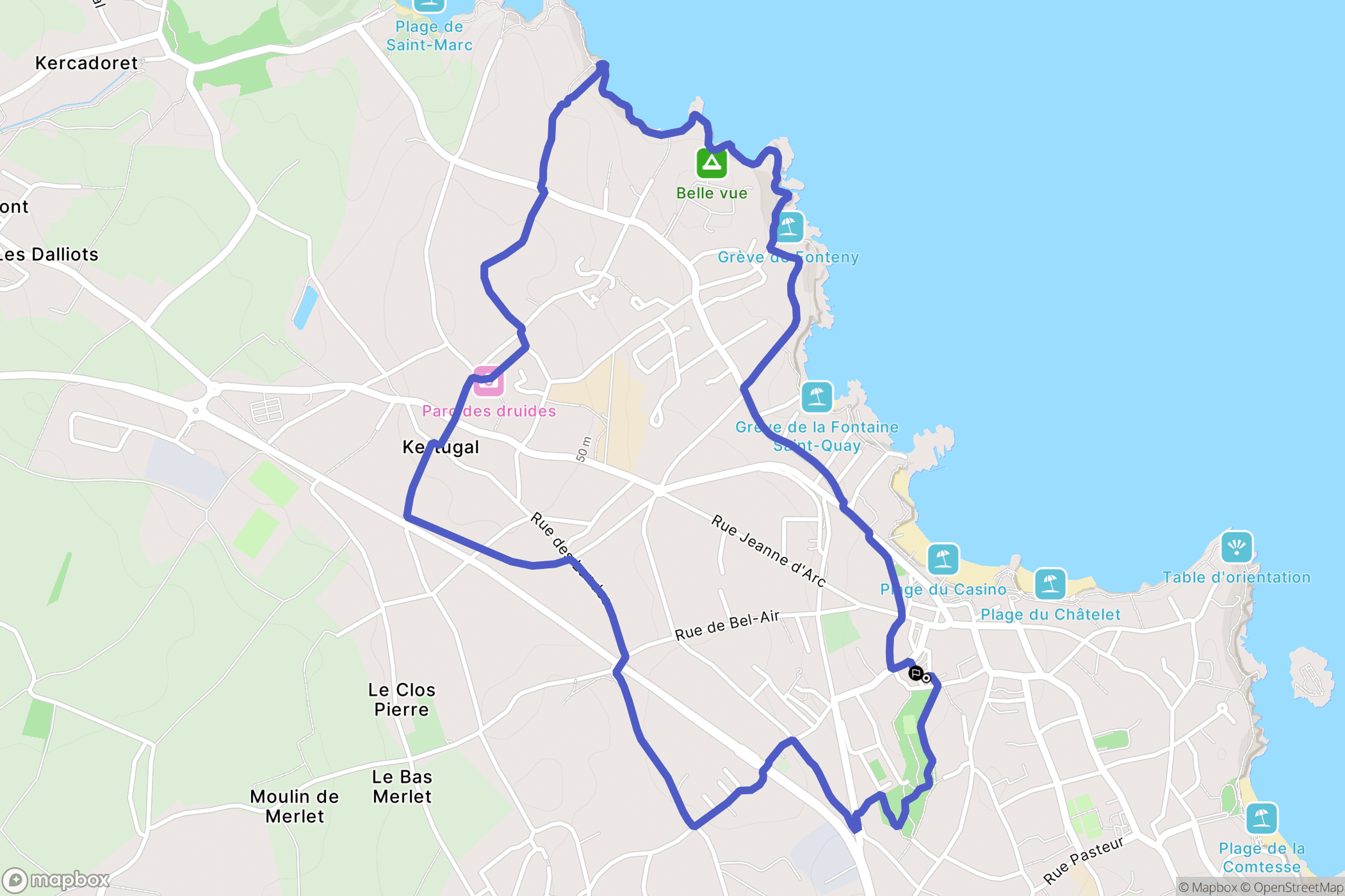 Saint-Quay-Portrieux : carte du parcours de randonnée - France