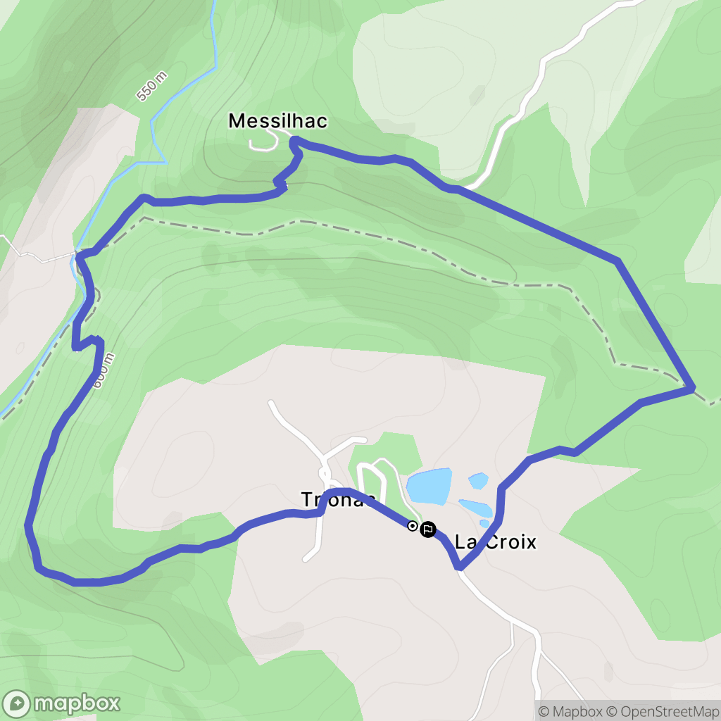 Taussac : carte du parcours de randonnée - France