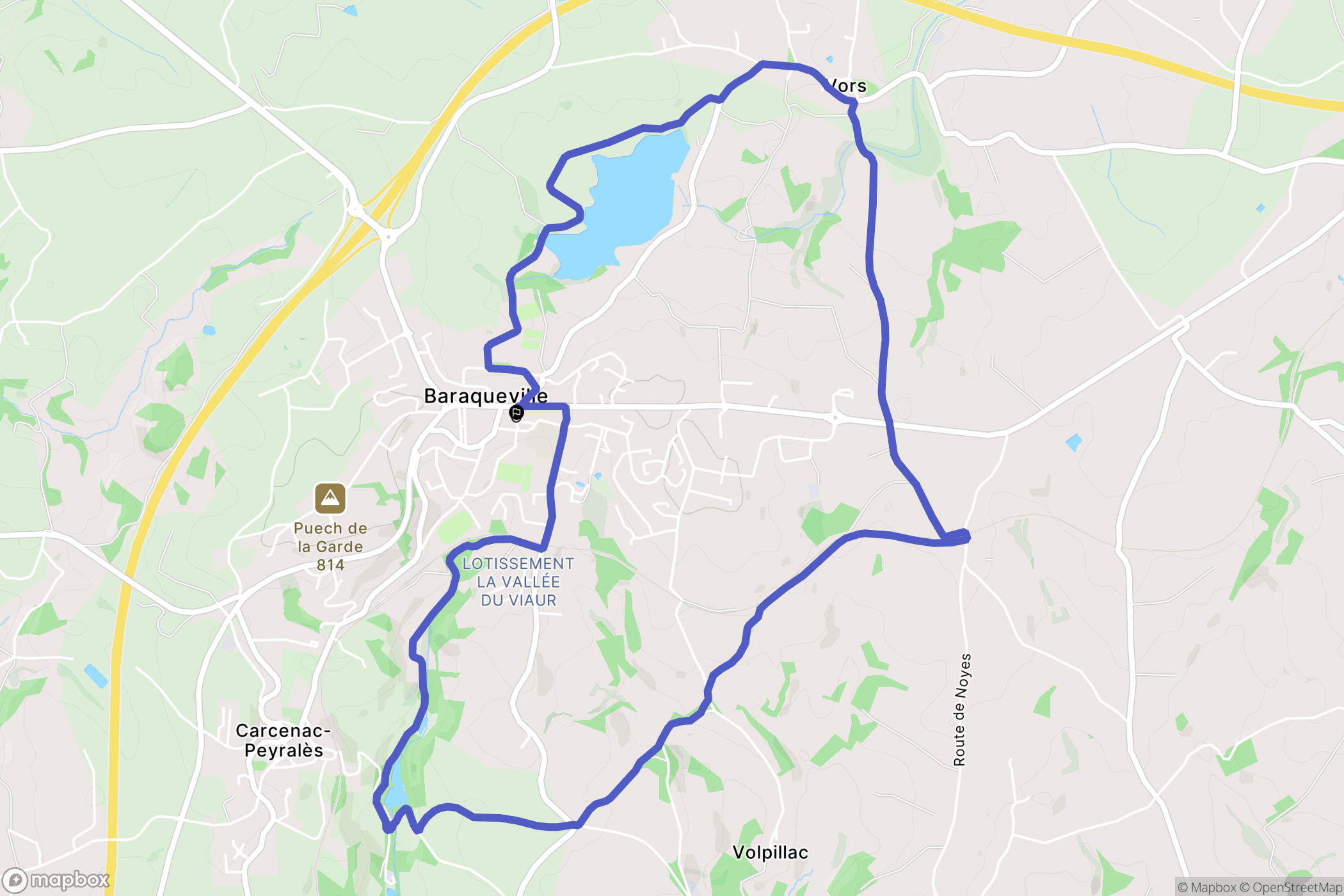 Baraqueville : carte du parcours de randonnée - France