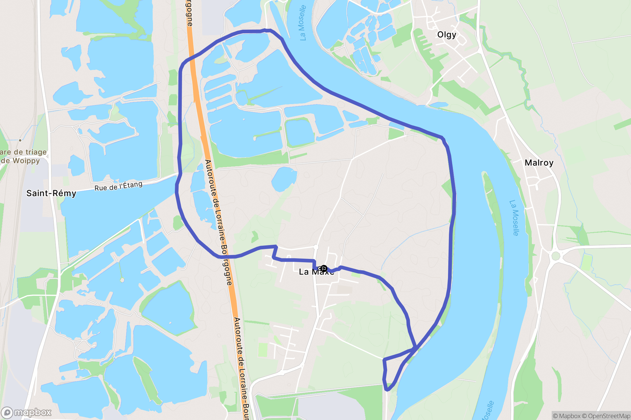 La Maxe : carte du parcours de randonnée - France