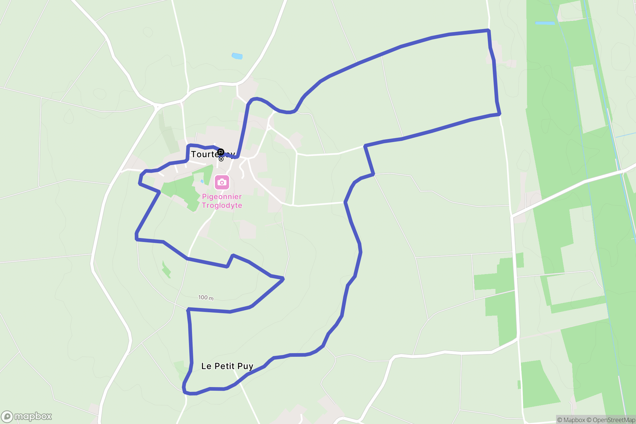 Tourtenay : carte du parcours de randonnée - France