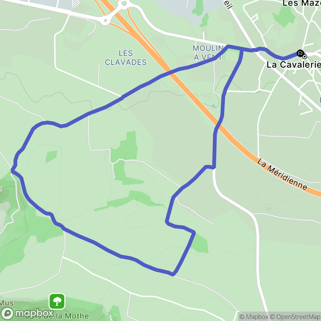 La Cavalerie : carte du parcours de randonnée - France