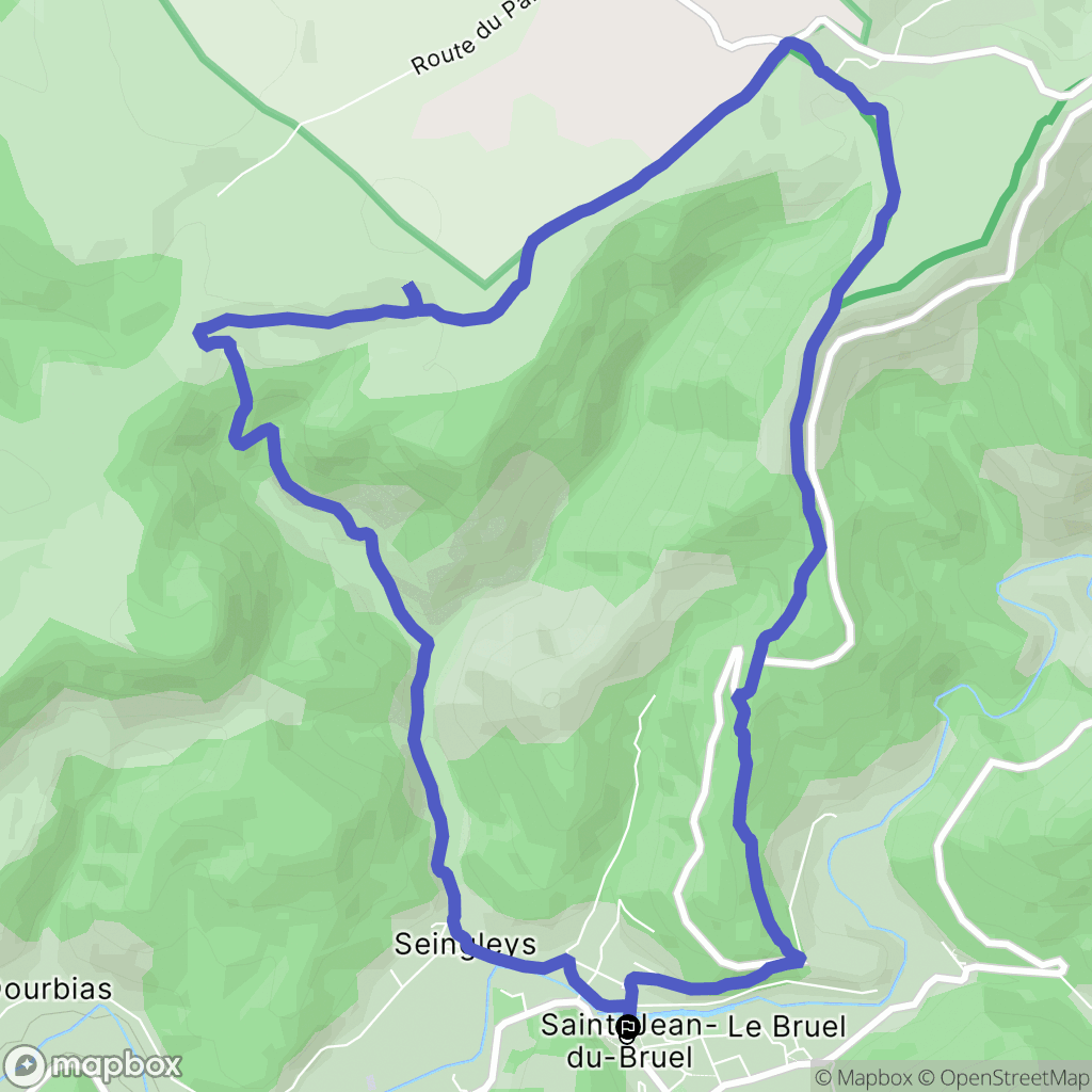 Saint-Jean-du-Bruel : carte du parcours de randonnée - France