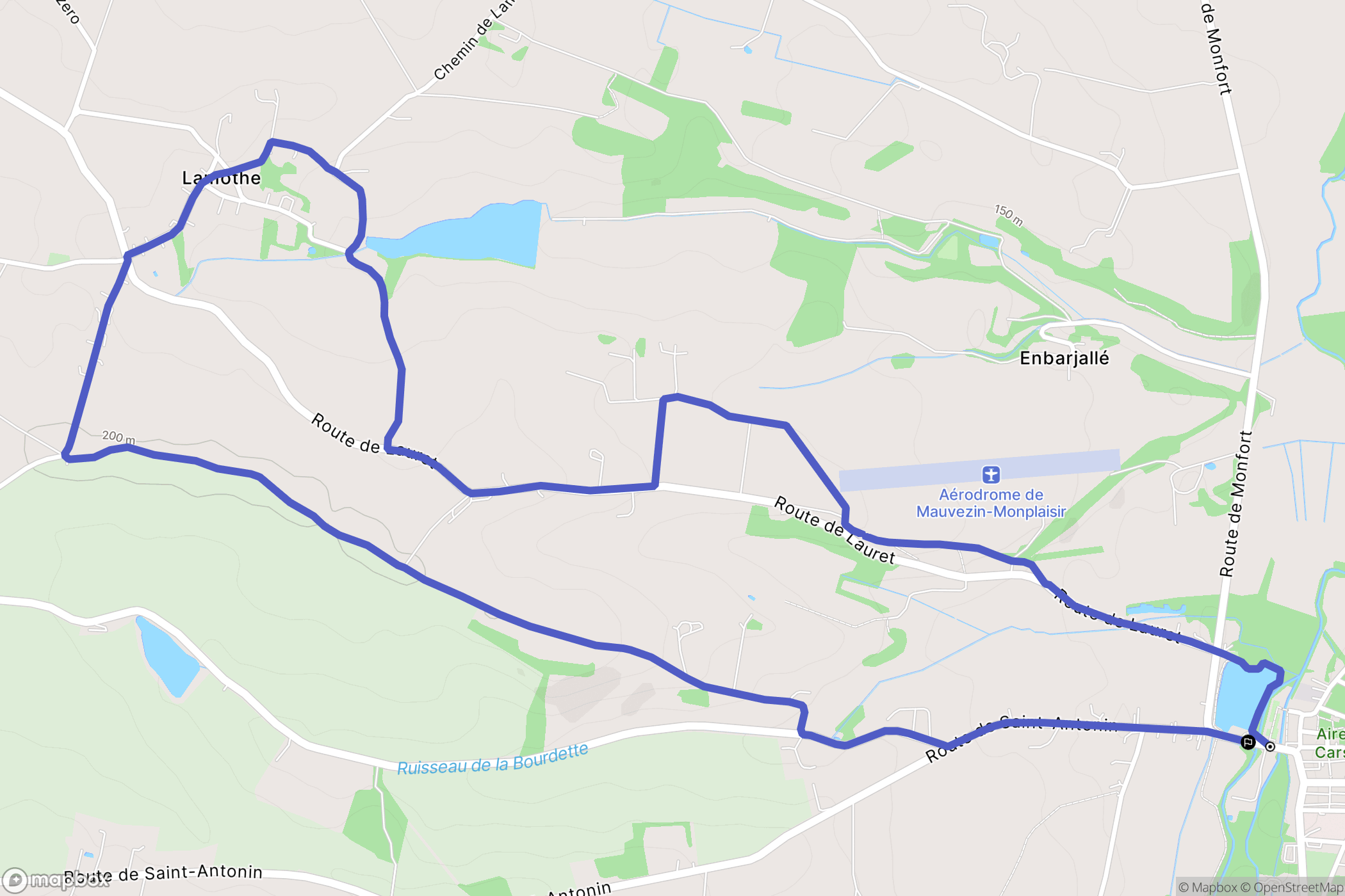Mauvezin : carte du parcours de randonnée - France