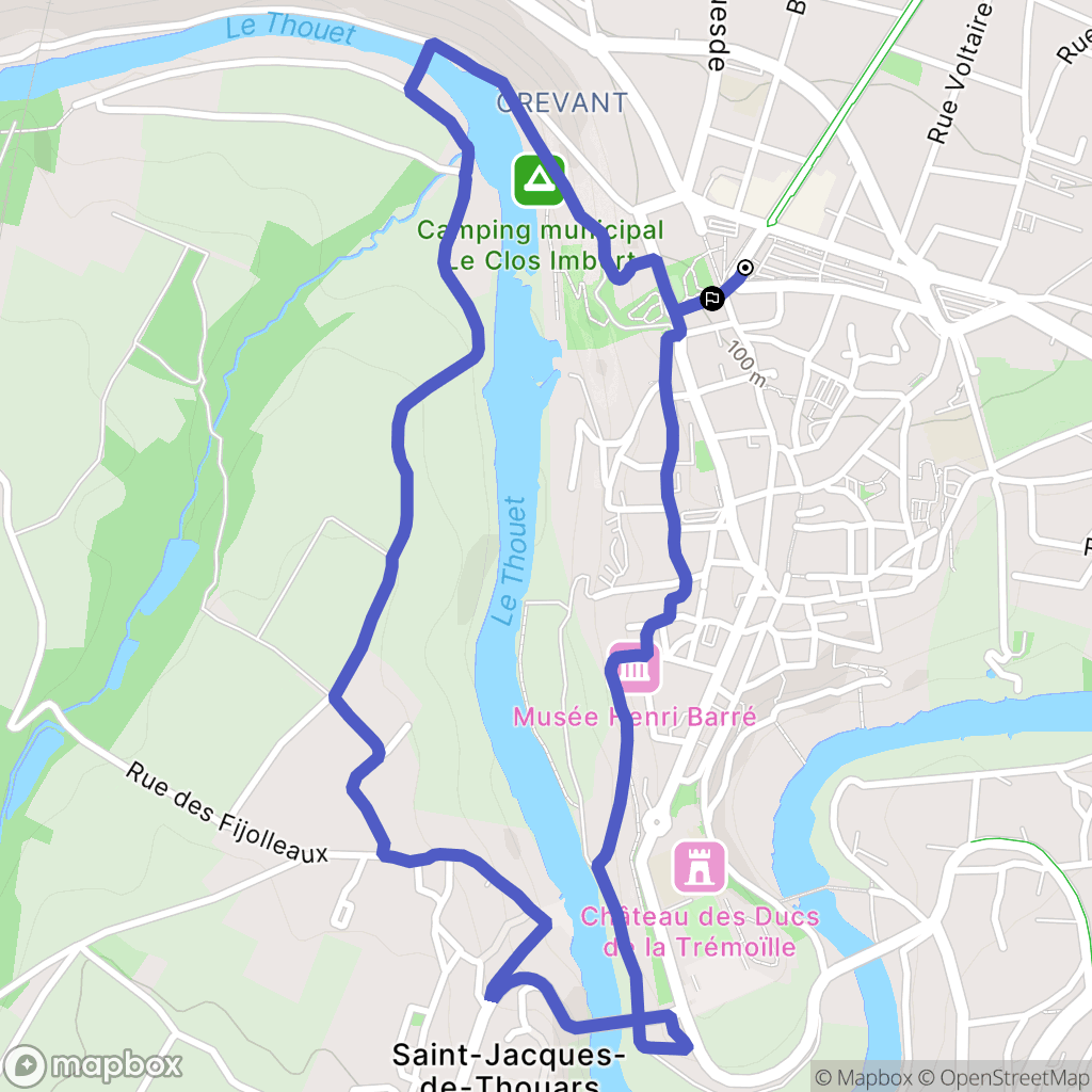 Thouars : carte du parcours de randonnée - France