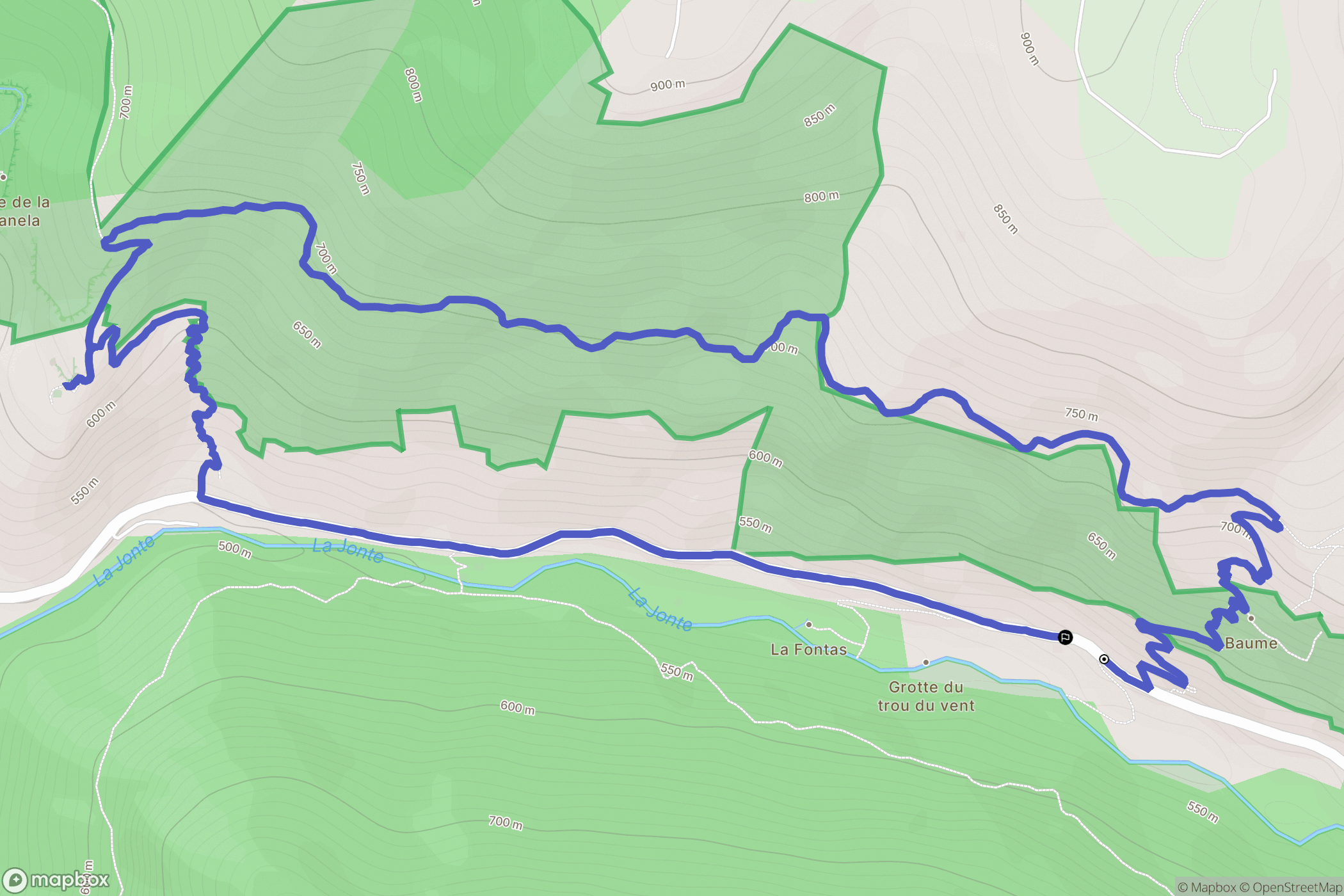 Hures-la-Parade : carte du parcours de randonnée - France