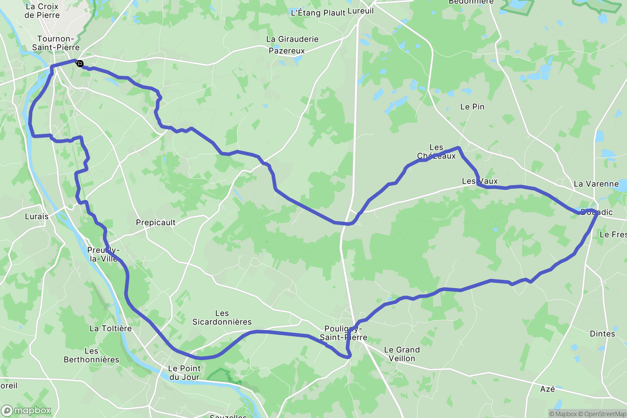 Tournon-Saint-Martin : carte du parcours de randonnée - France
