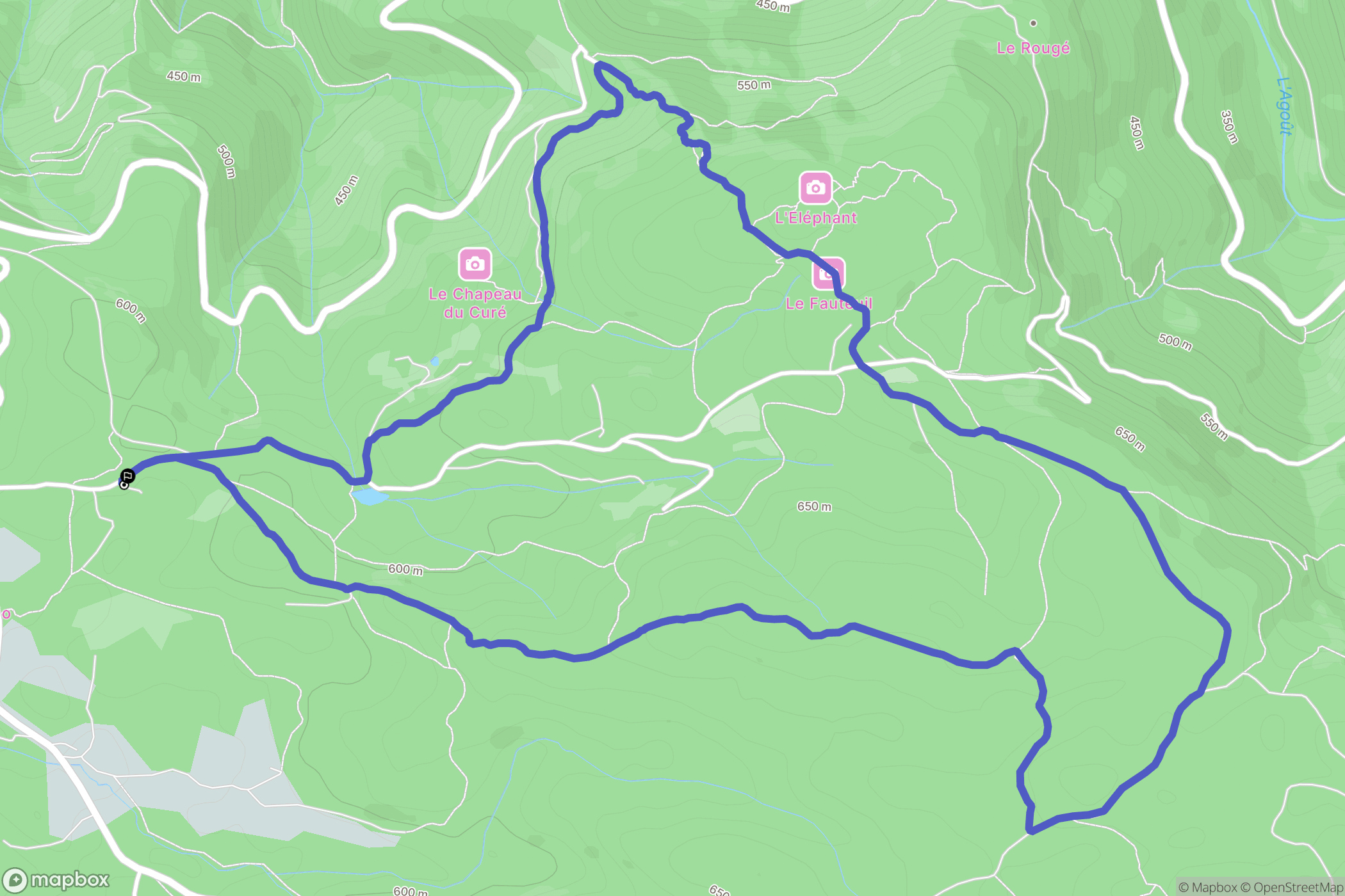 Lacrouzette : carte du parcours de randonnée - France
