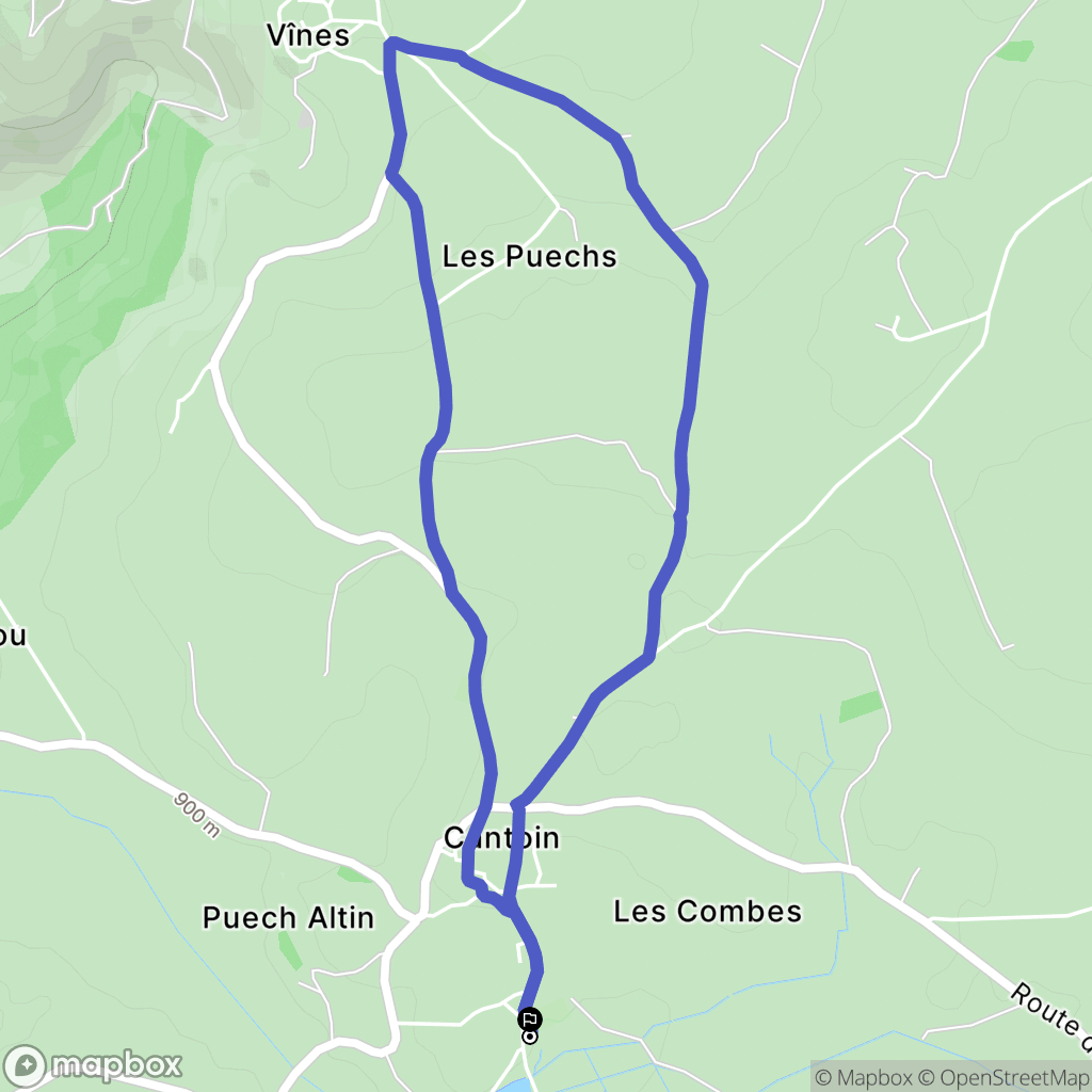 Cantoin : carte du parcours de randonnée - France