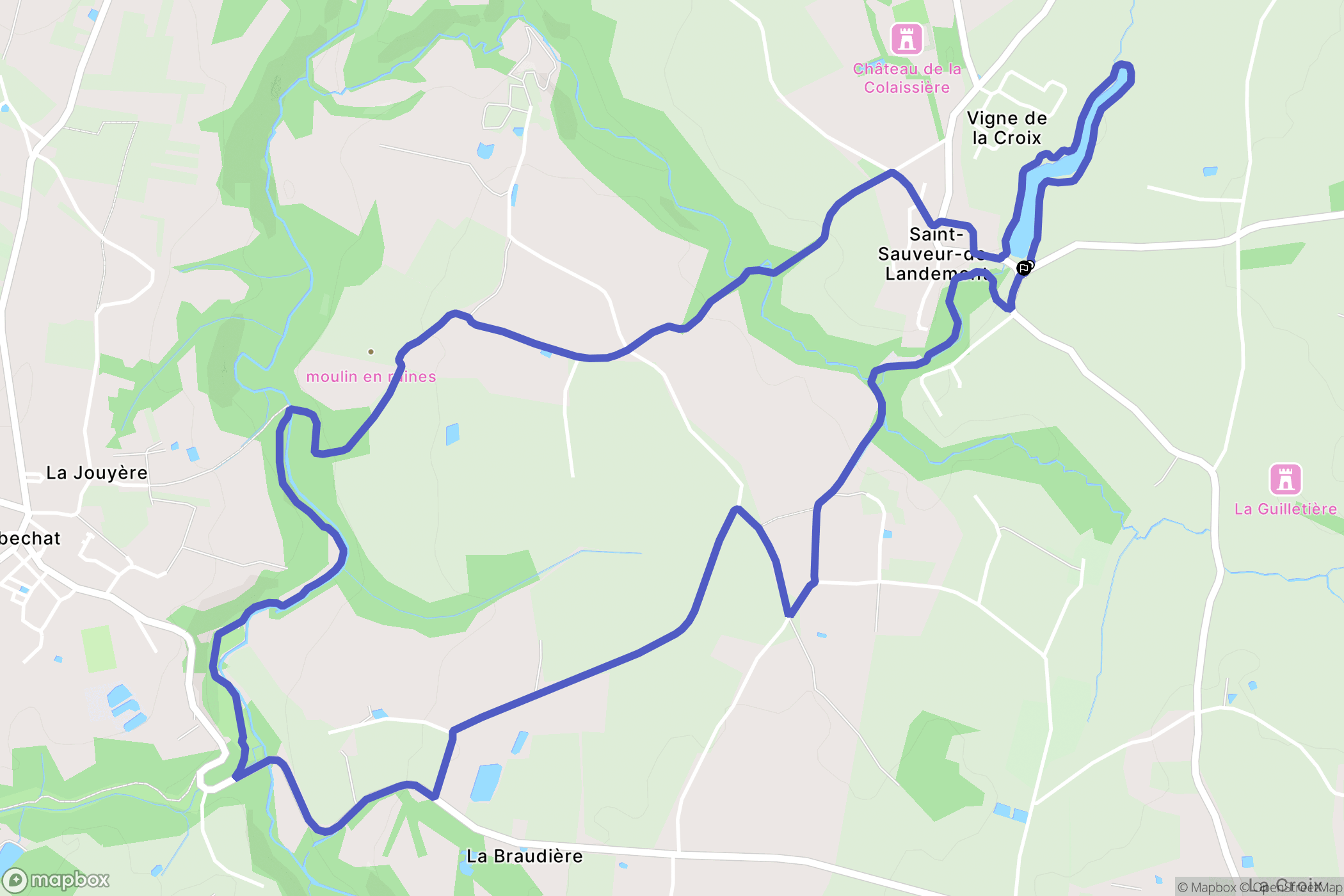 Orée-d'Anjou : carte du parcours de randonnée - France