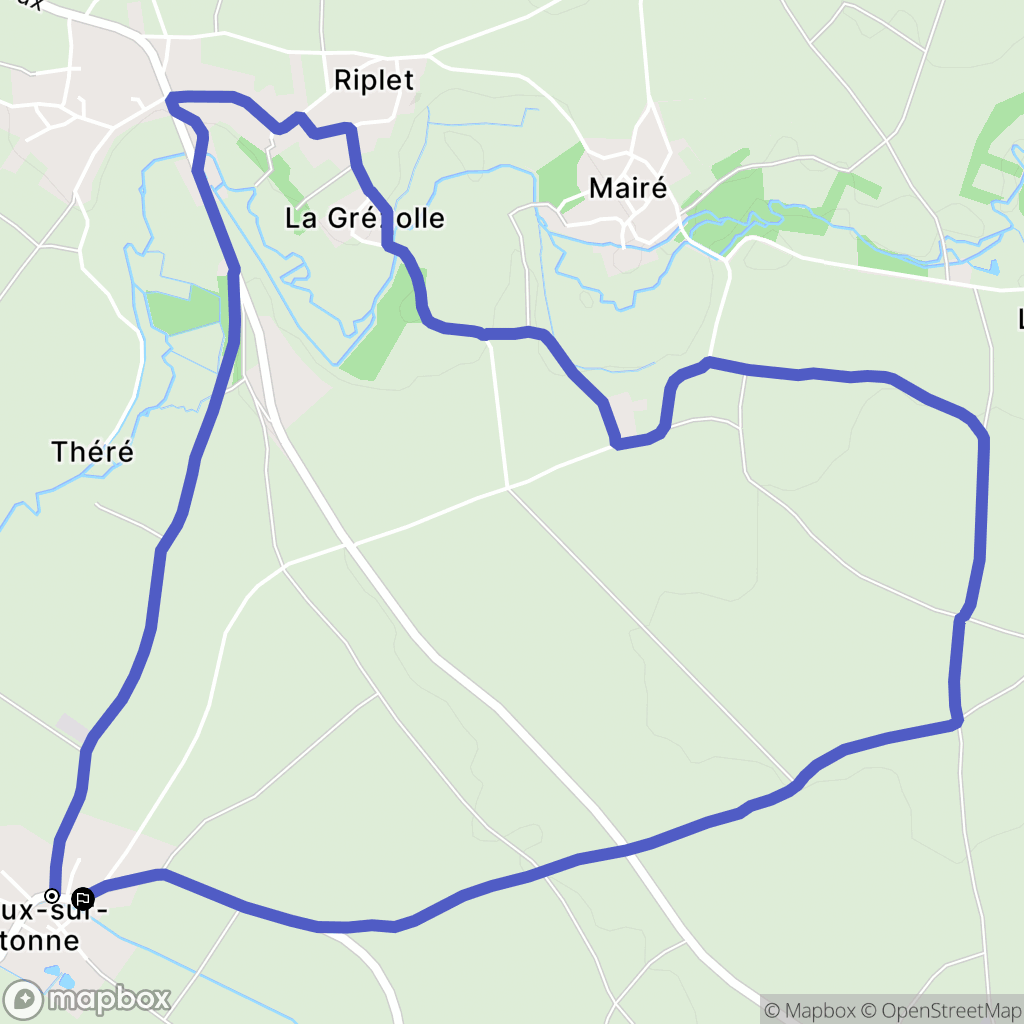 Vernoux-sur-Boutonne : carte du parcours de randonnée - France