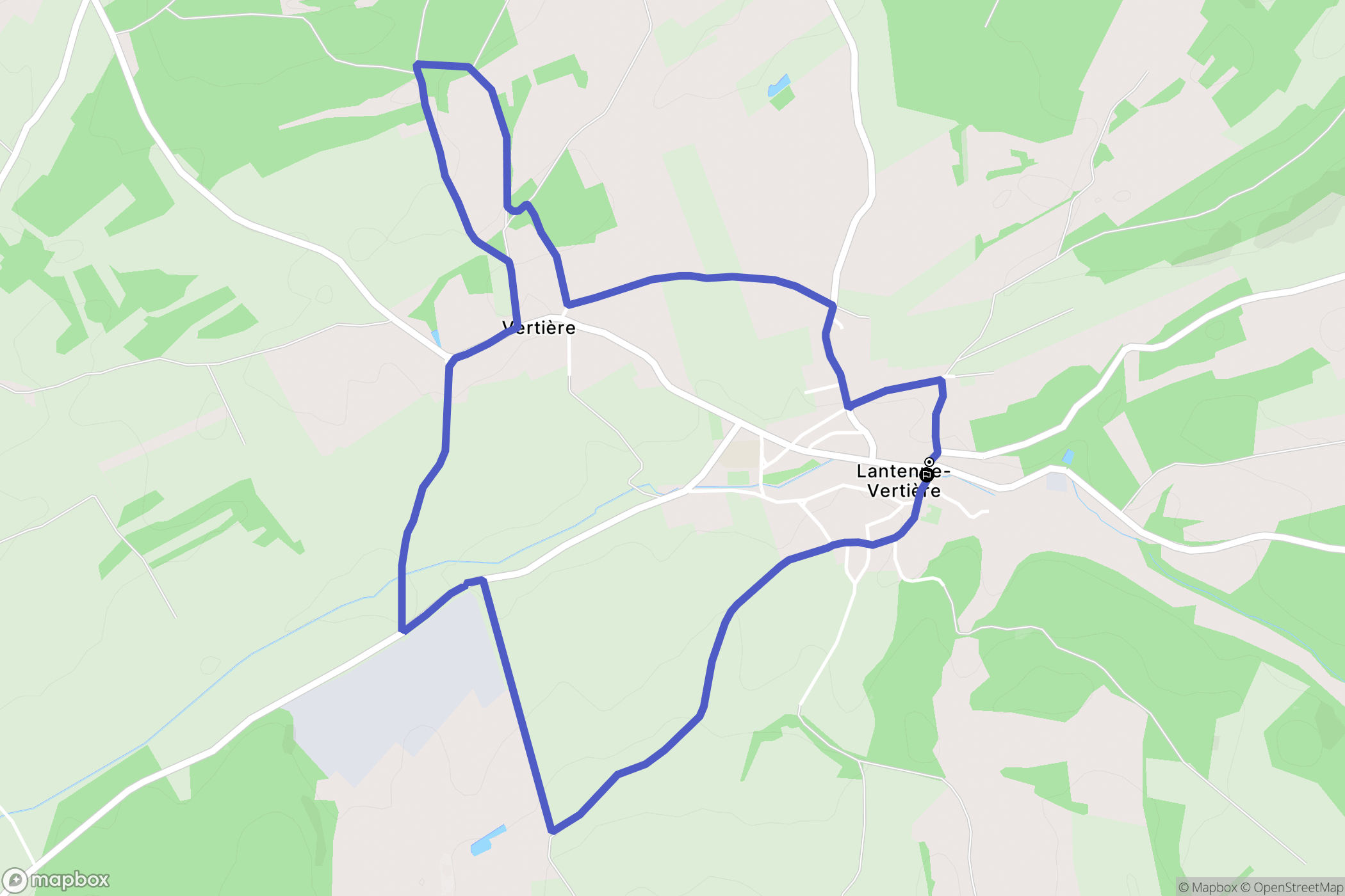 Lantenne-Vertière : carte du parcours de randonnée - France