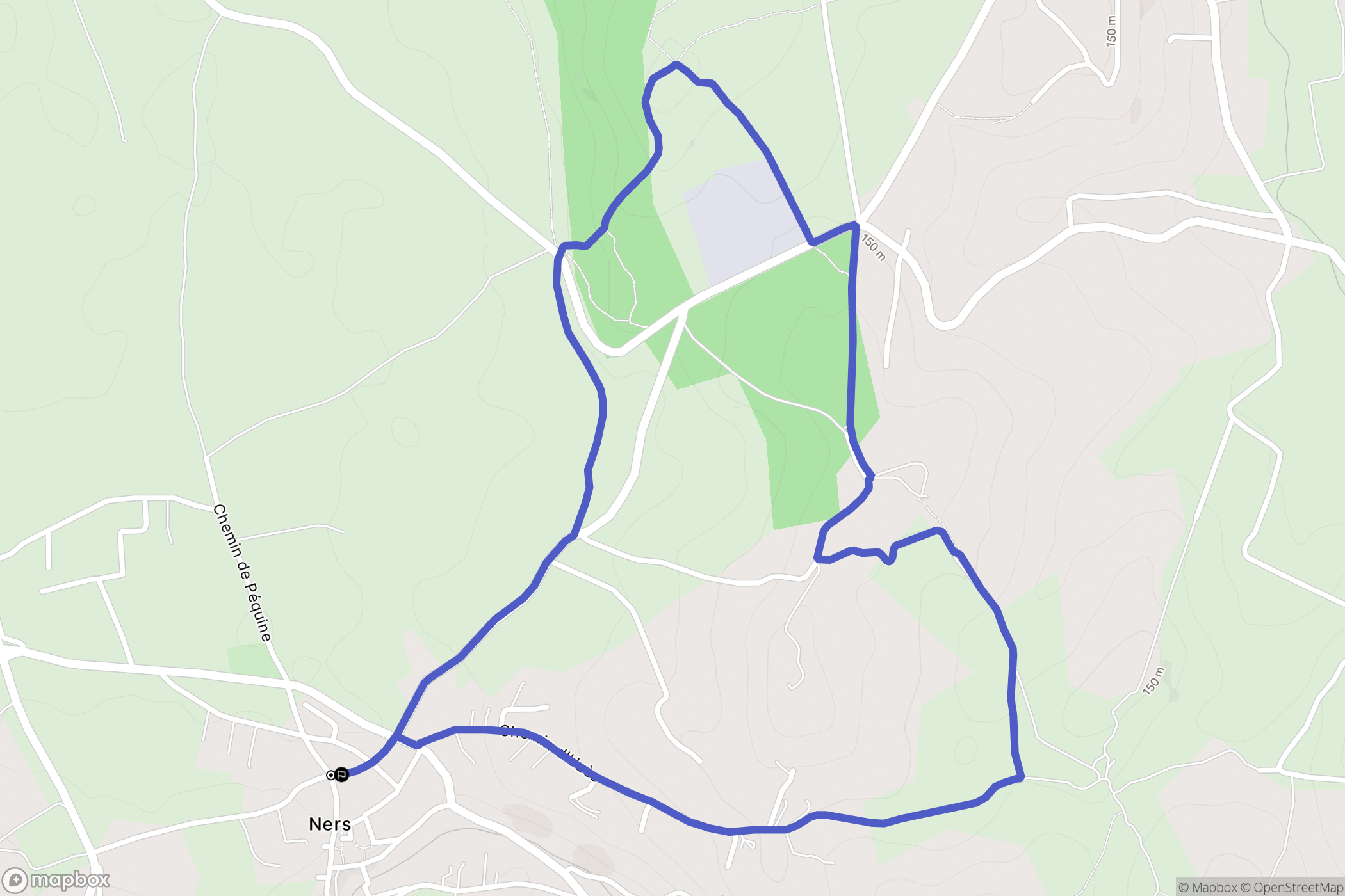 Ners : carte du parcours de randonnée - France